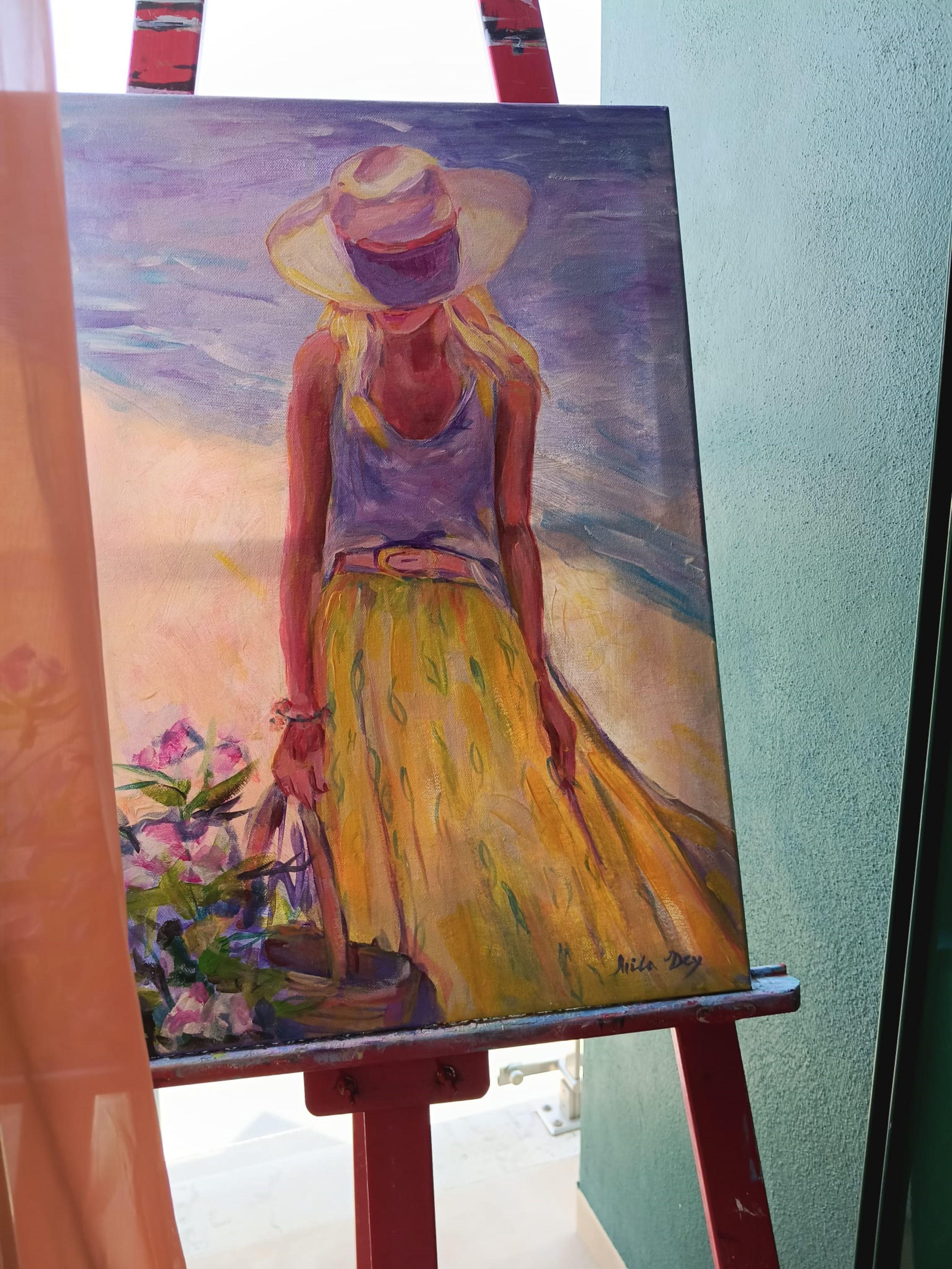 Aleanders in bloom . - Painting by Liudmila Shabazova 