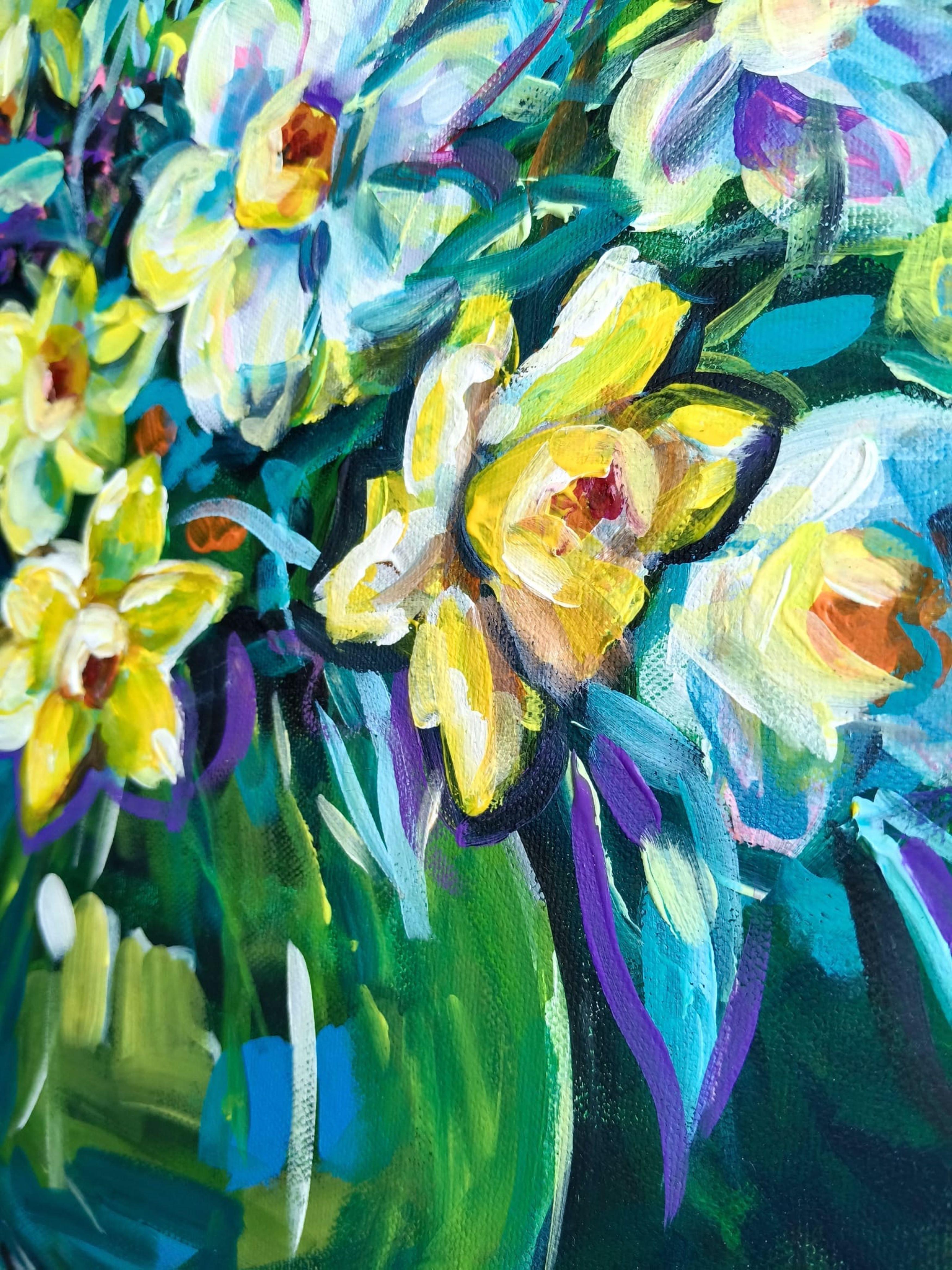 Narcisi - Still-Life Painting Blu di Liudmila Shabazova 