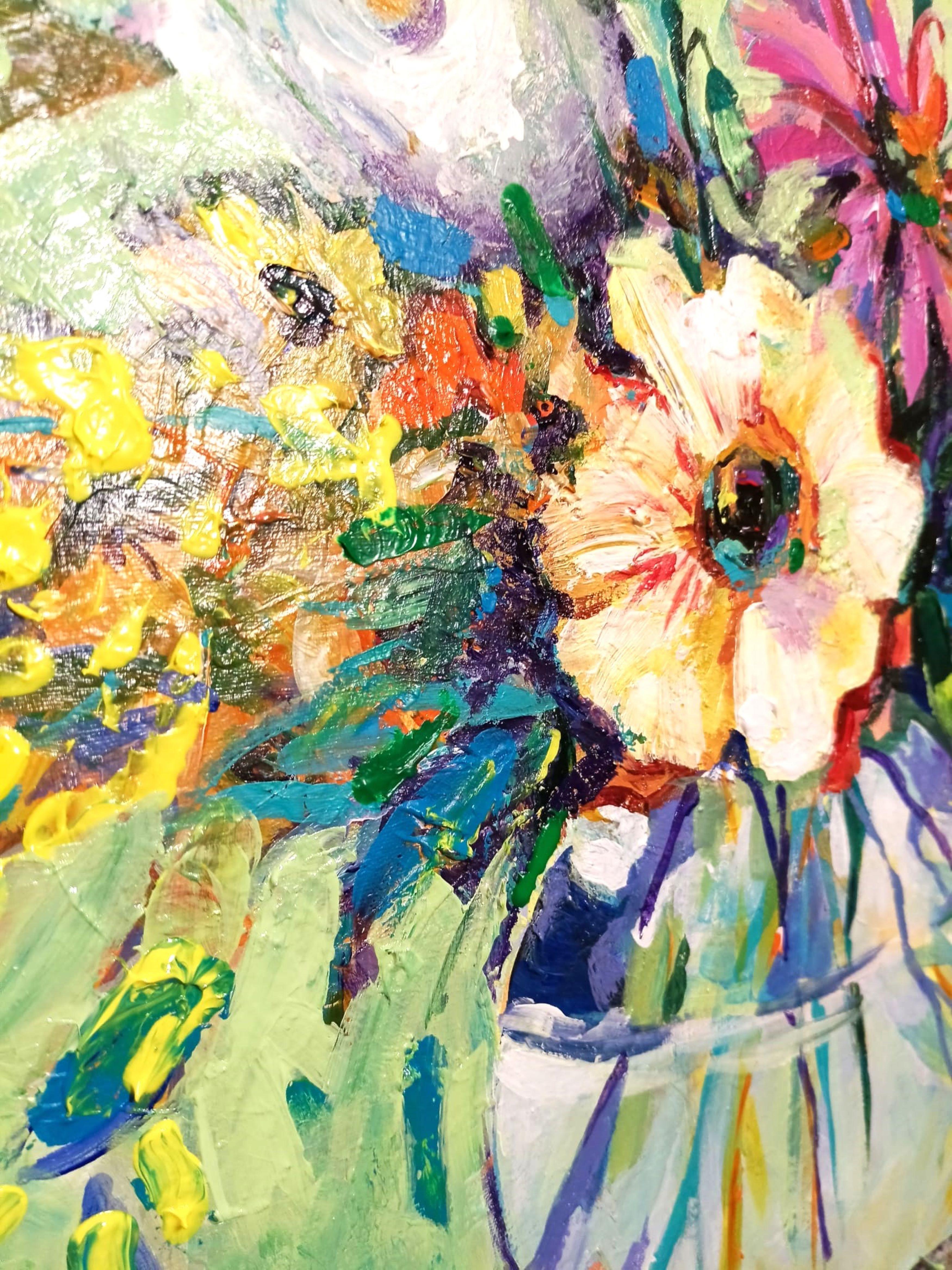Bouquet festivo 004 - Painting Impressionismo di Liudmila Shabazova 
