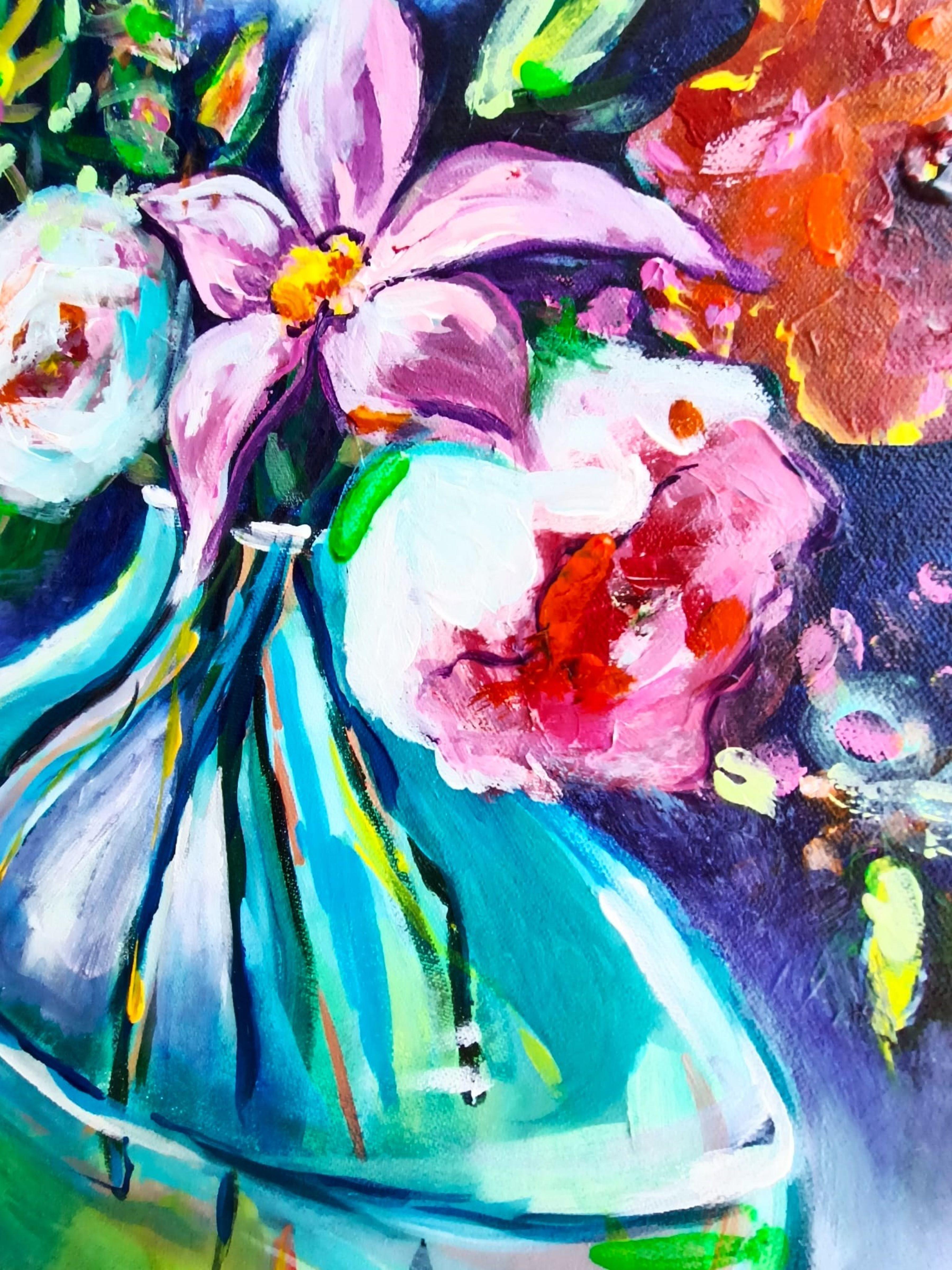 Festive bouquet 005 - Painting by Liudmila Shabazova 