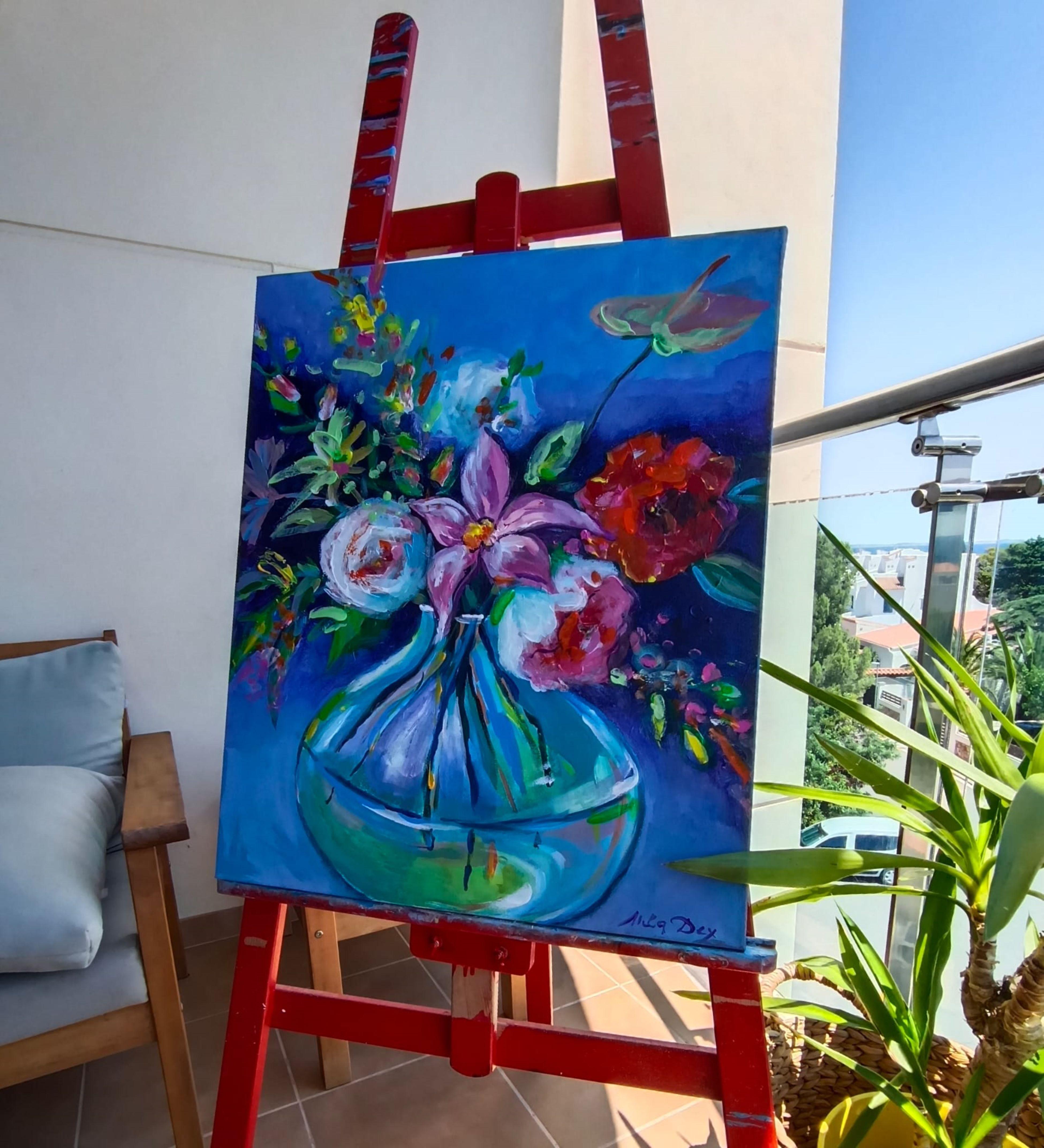 Festive bouquet 005 - Impressionist Painting by Liudmila Shabazova 