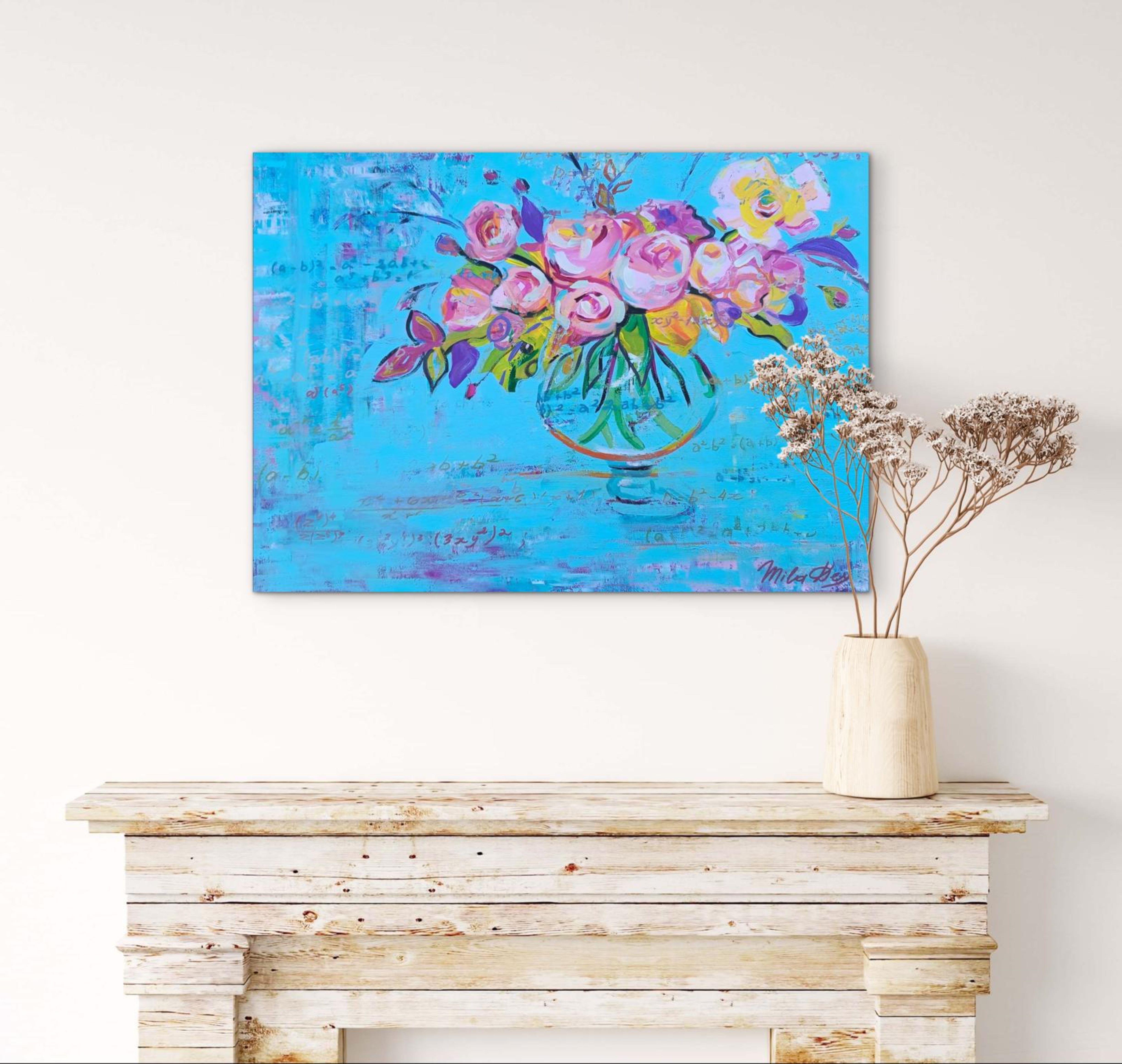Blumen für den Mathelehrer. – Painting von Liudmila Shabazova 