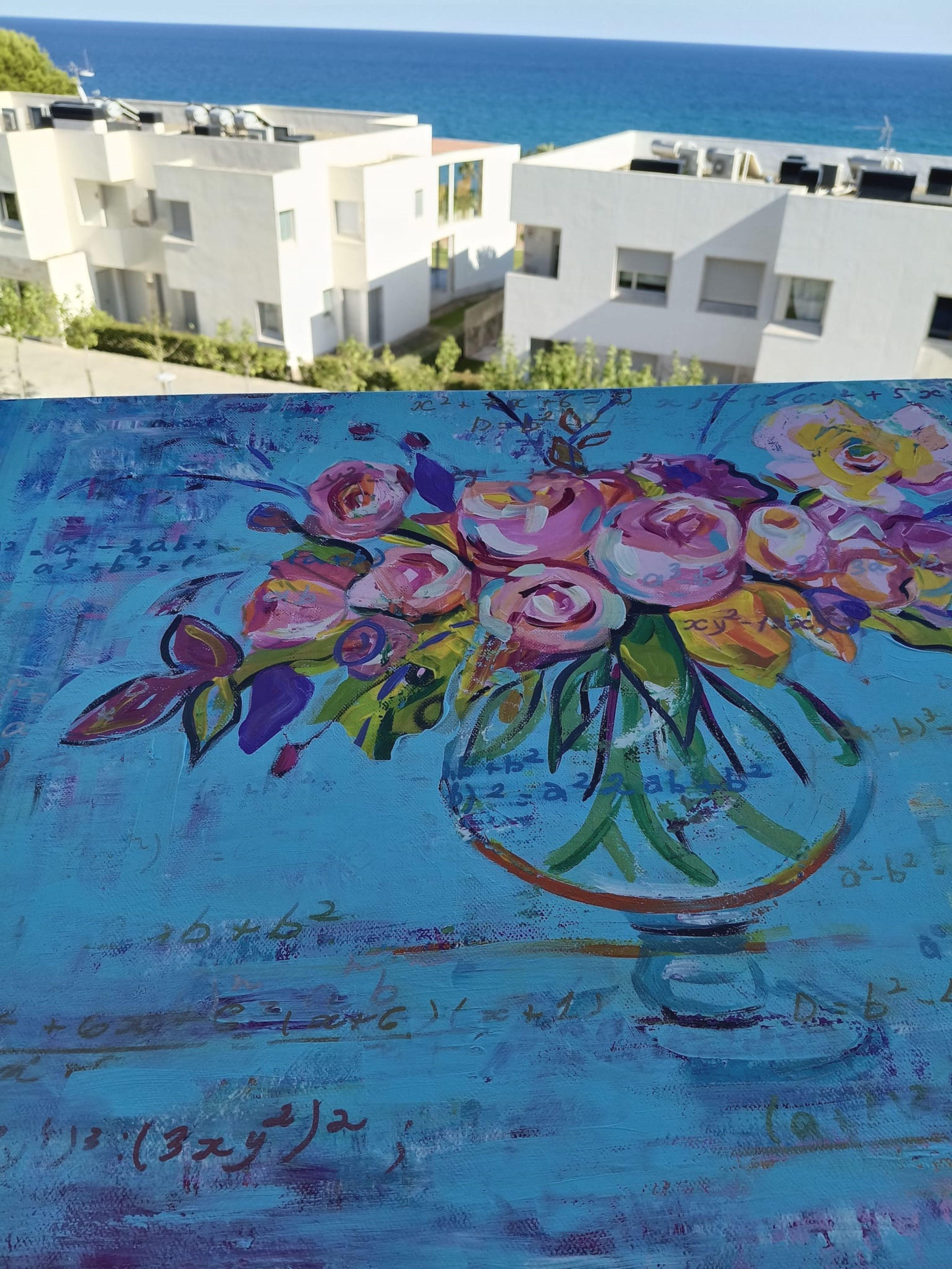 Blumen für den Mathelehrer. (Impressionismus), Painting, von Liudmila Shabazova 