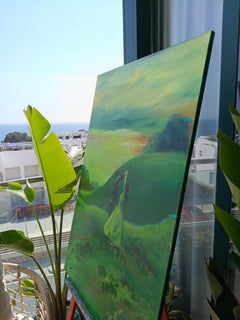 "Puesta de sol verde".
