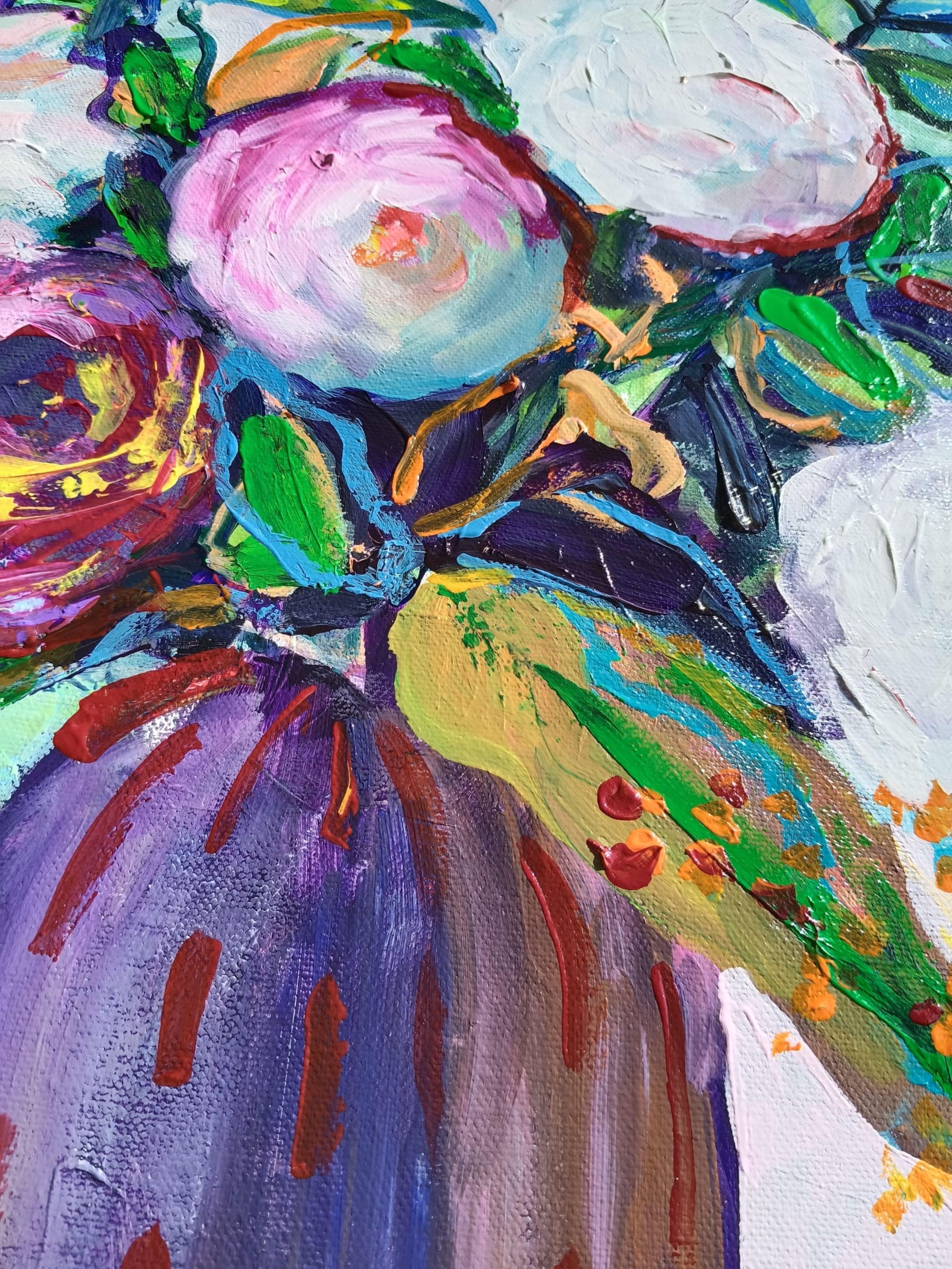 Rosen √ 3 (Impressionismus), Painting, von Liudmila Shabazova 
