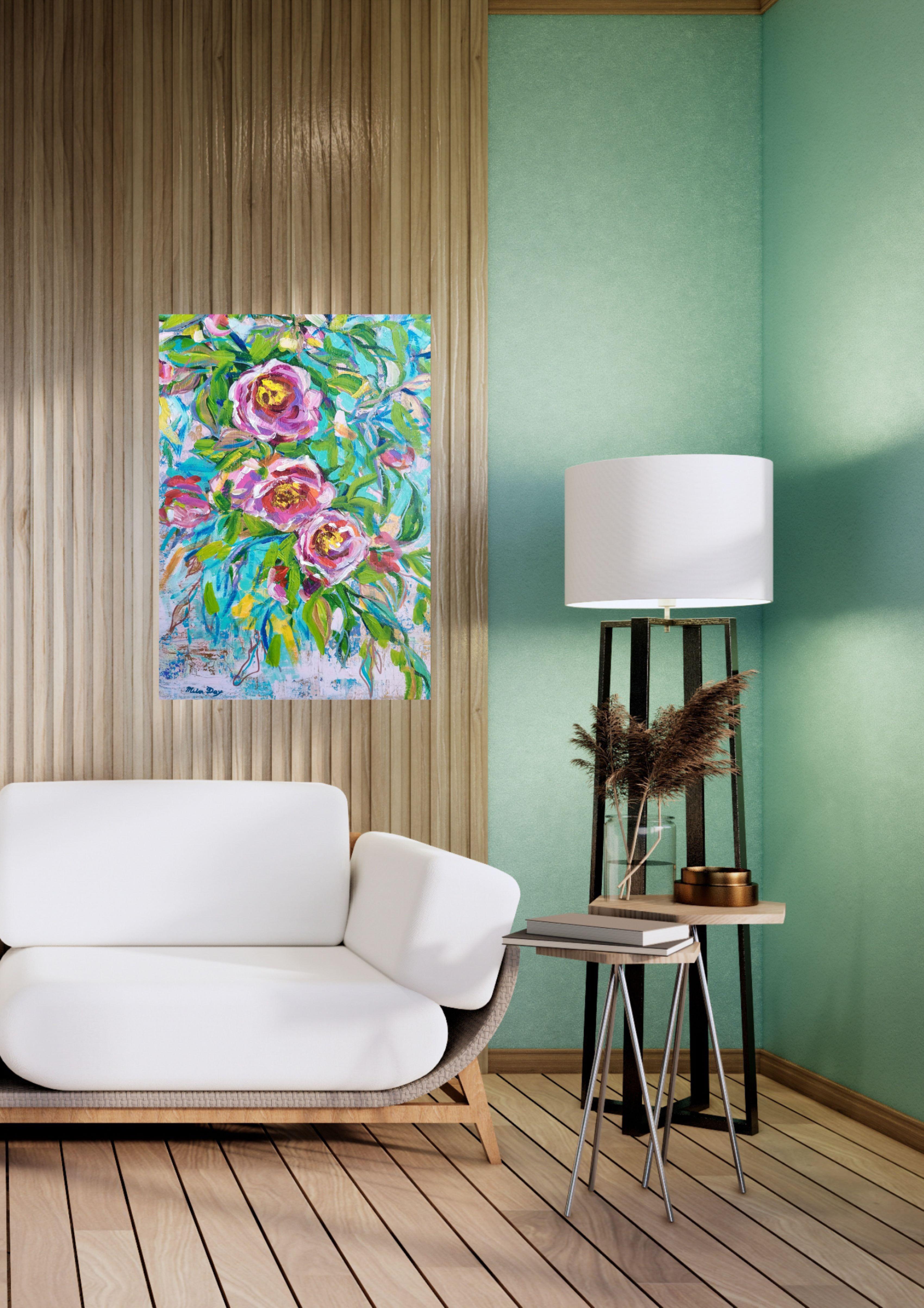 Rose in giardino. - Painting Impressionismo di Liudmila Shabazova 