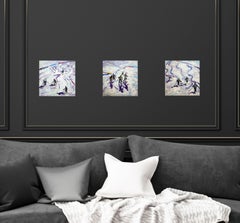 "Snow. "The art object consists of three small paintings.