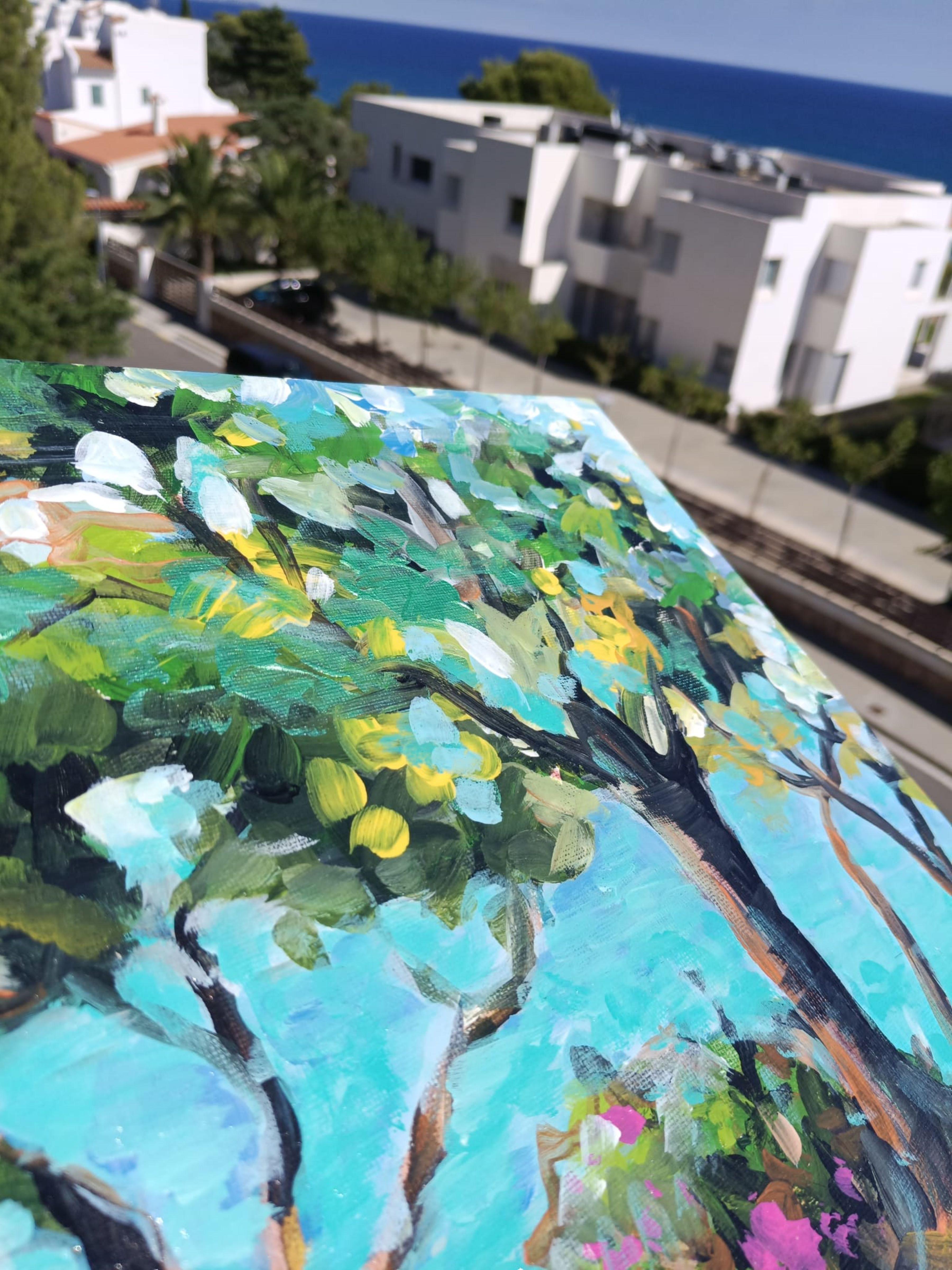 Sommertag (Blau), Landscape Painting, von Liudmila Shabazova 