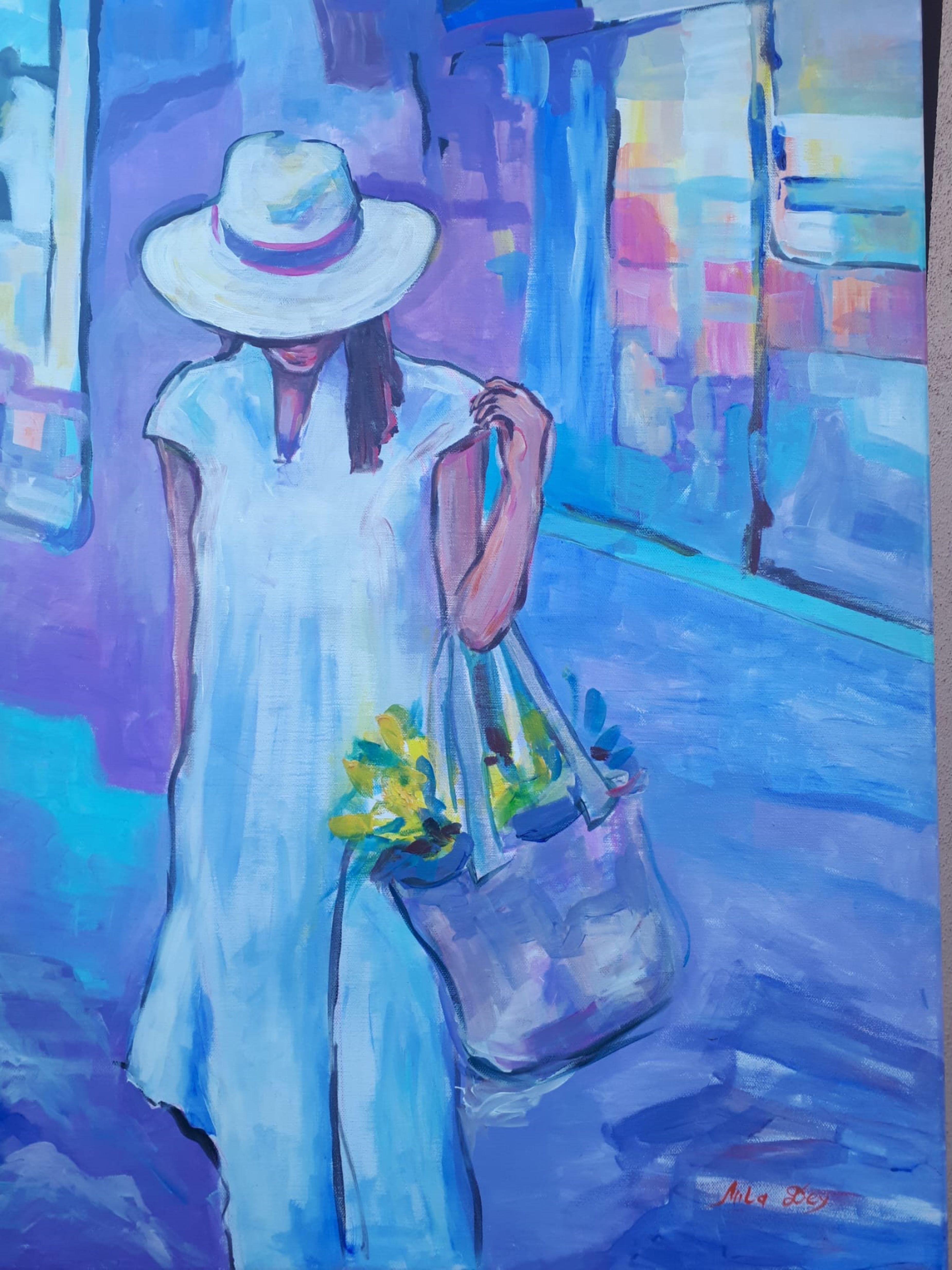 Liudmila Shabazova  Figurative Painting - "Summer evening."