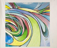 Liuhua Song Contemporary Original Acrylic On Canvas "Colorful World II"