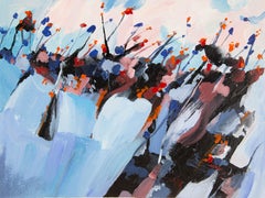 Liuhua Song Contemporary Original Acrylic On Canvas "World - Blue"