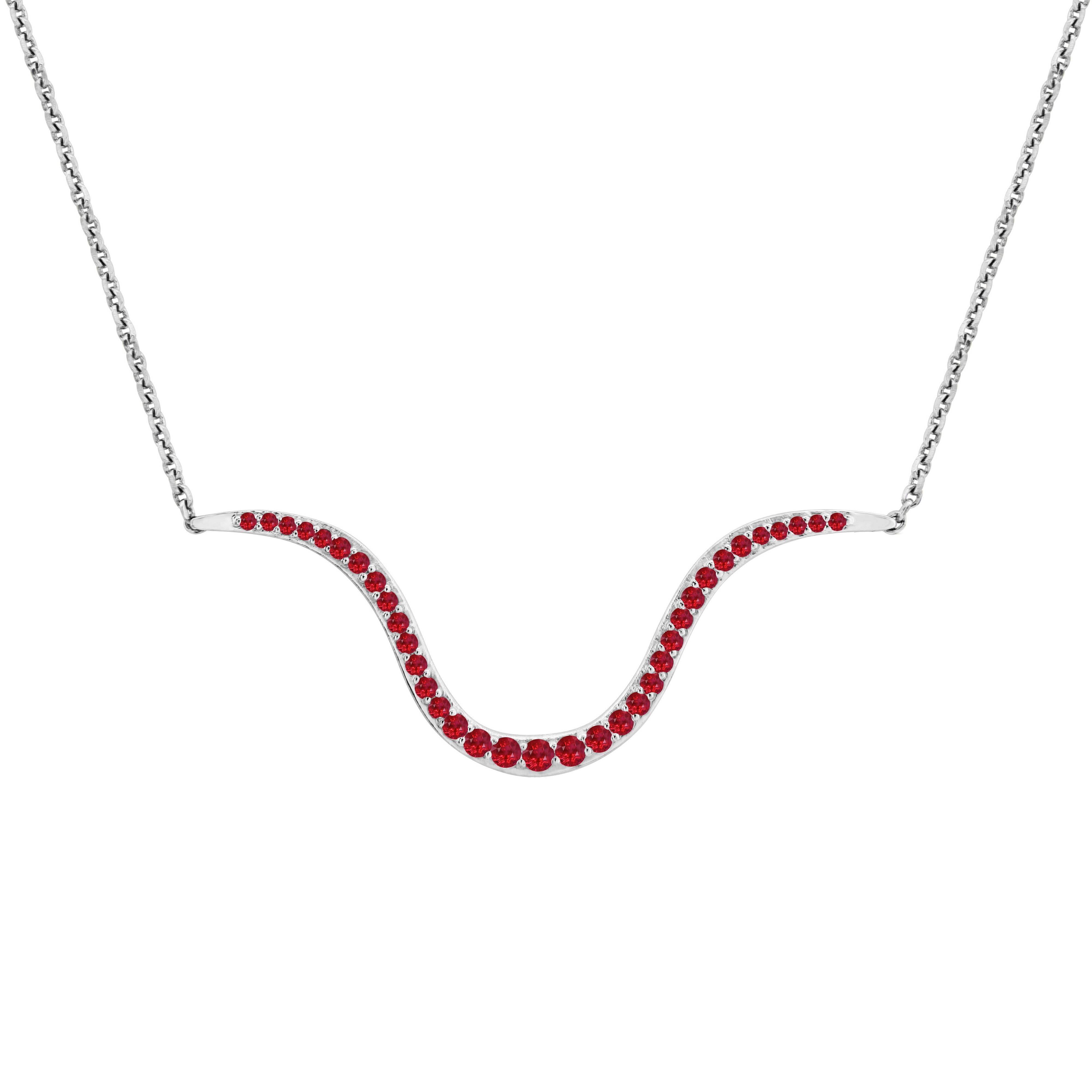 Liv Luttrell Contour Ruby and Gold Pendant Necklace For Sale