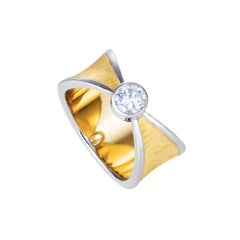 Liv Luttrell Cross over White Gold, Yellow Gold and Diamond Ring