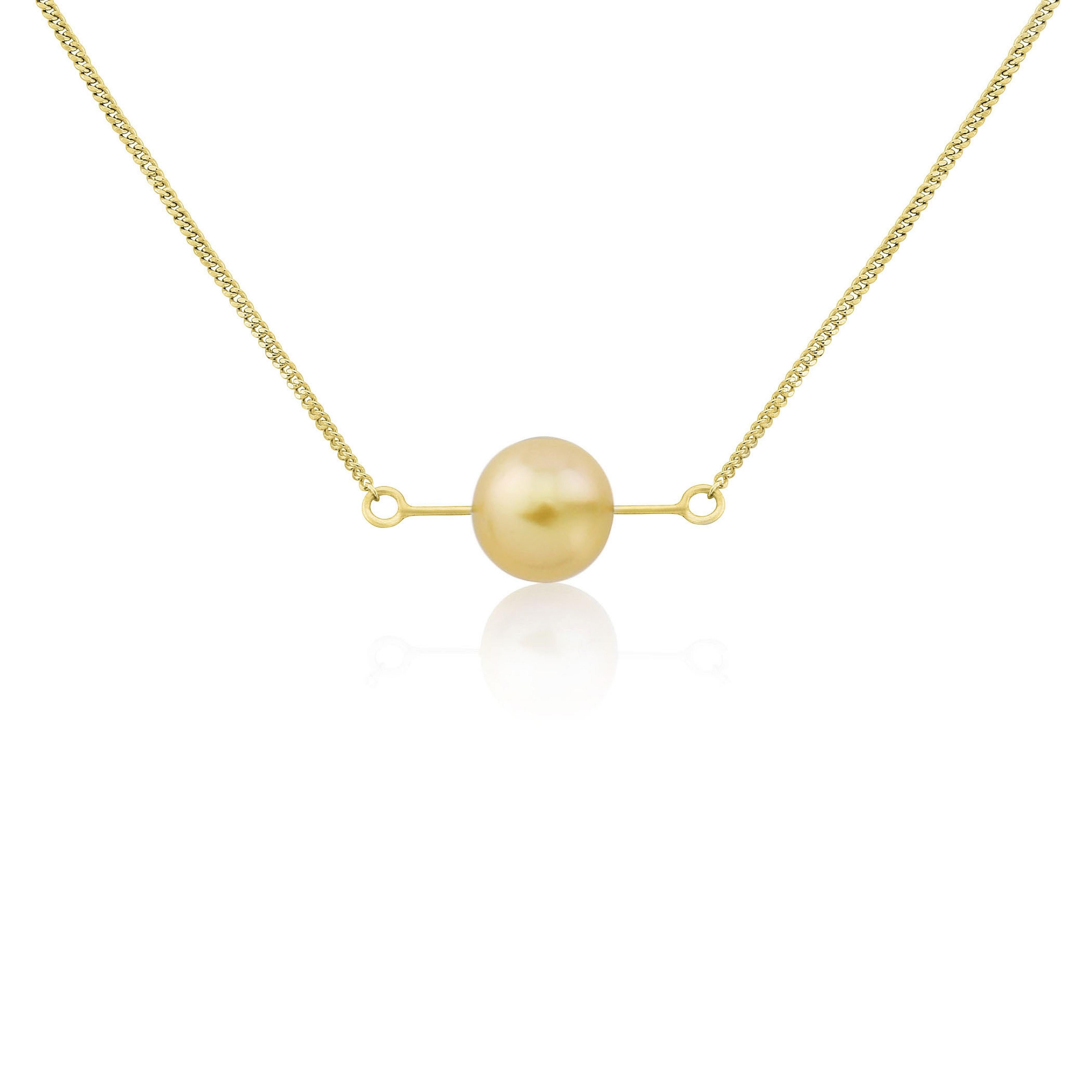 Liv Luttrell Golden South Sea Pearl Kinetic Pendant Necklace In New Condition For Sale In London, GB