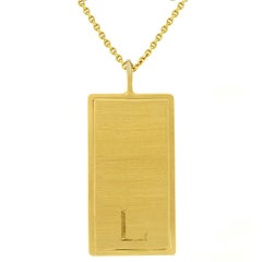 Liv Luttrell Personalised Gold Vermeil Engraved Identity Tag Pendant 