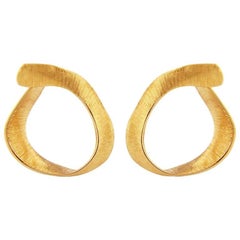 Liv Luttrell Twist Hoop Silk Engraved Rose Gold Earrings