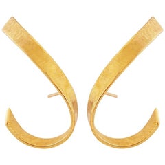 Liv Luttrell Twist Silk Engraved Rose Gold Earrings