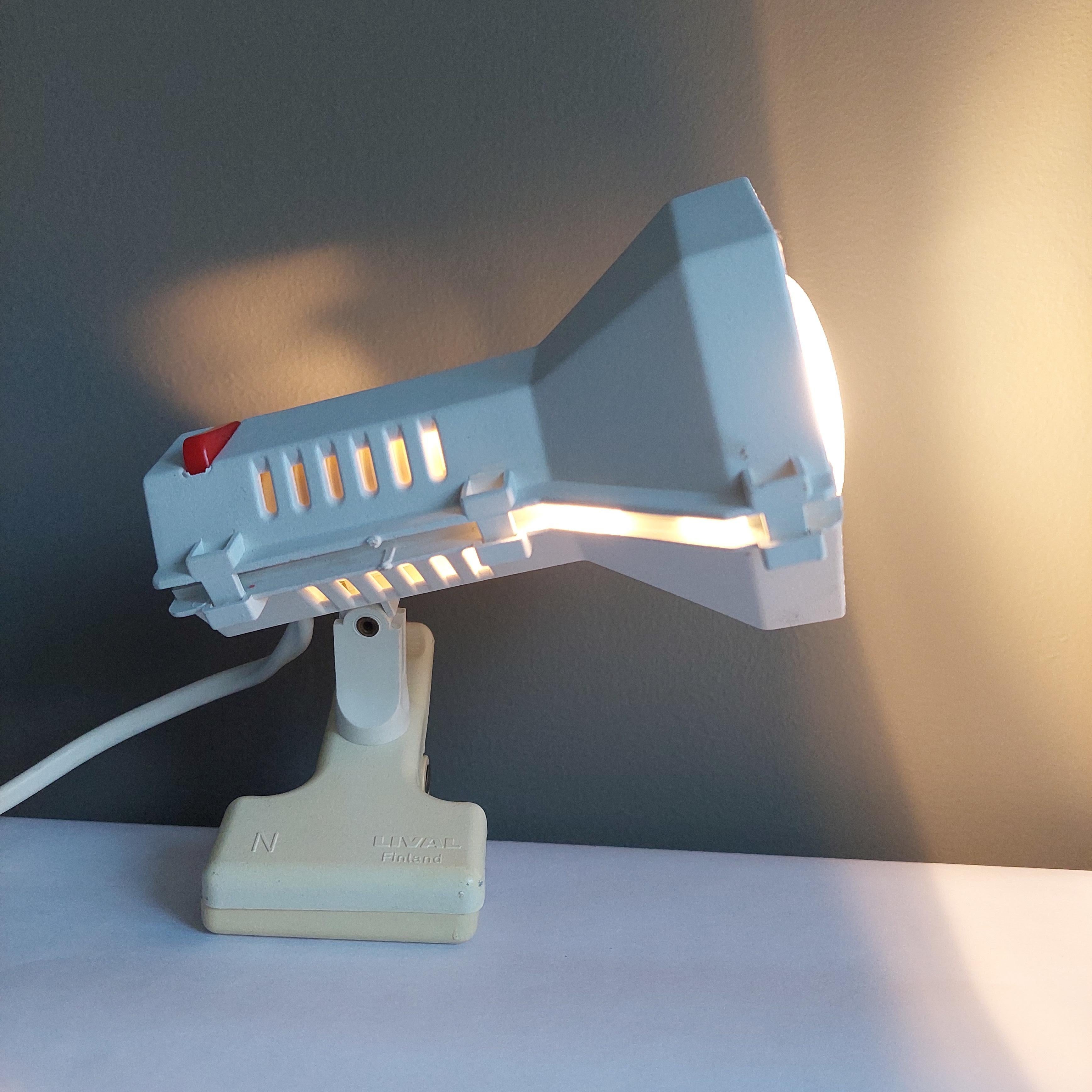 Mid-Century Modern LIVAL Finland  clip spotlight desk lamp 80s