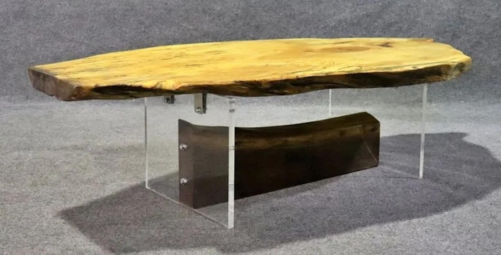 Live Edge Artist Coffee Table In Good Condition For Sale In Brooklyn, NY
