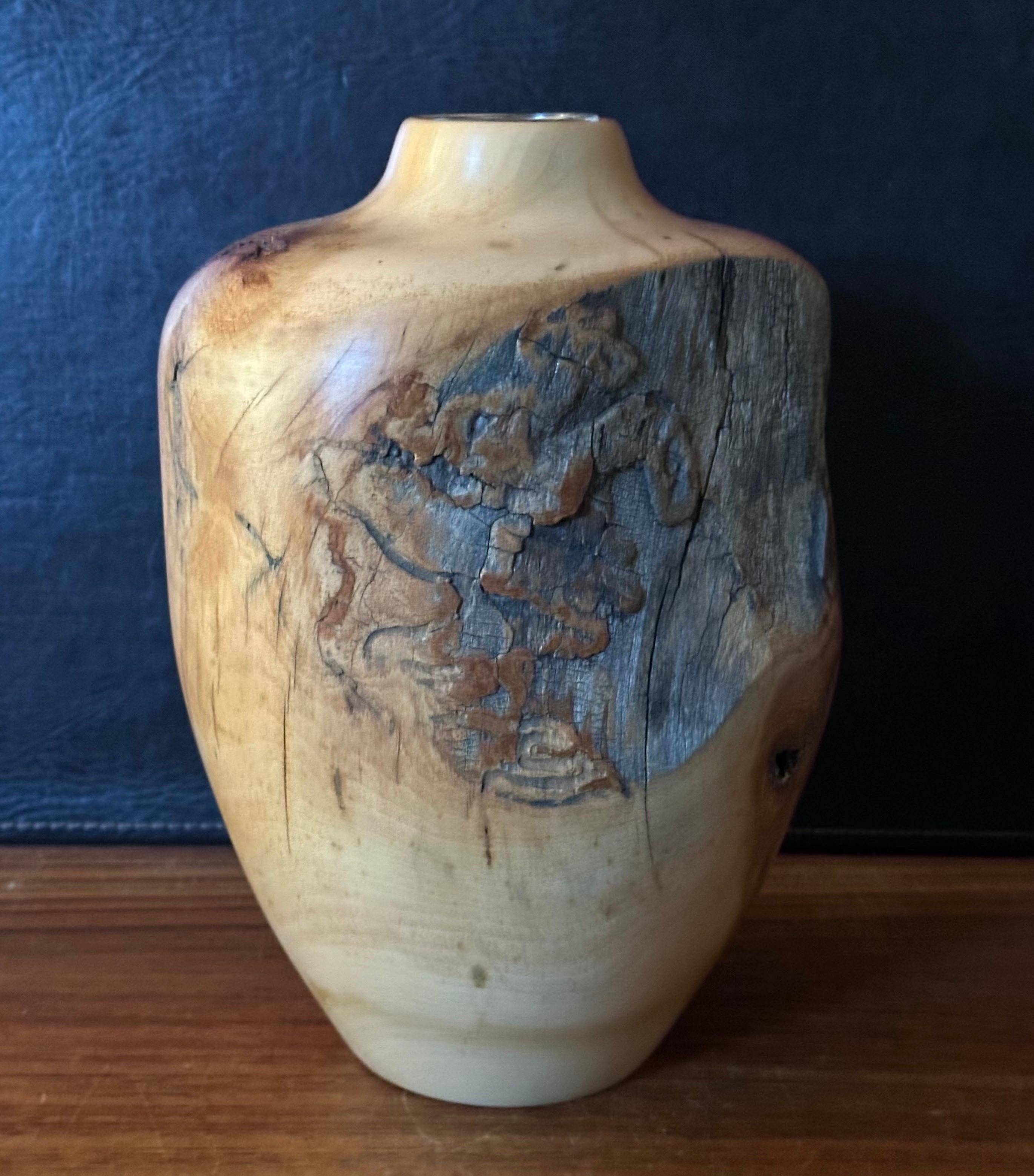 Live Edge Aspen Burl Wood Vase 2
