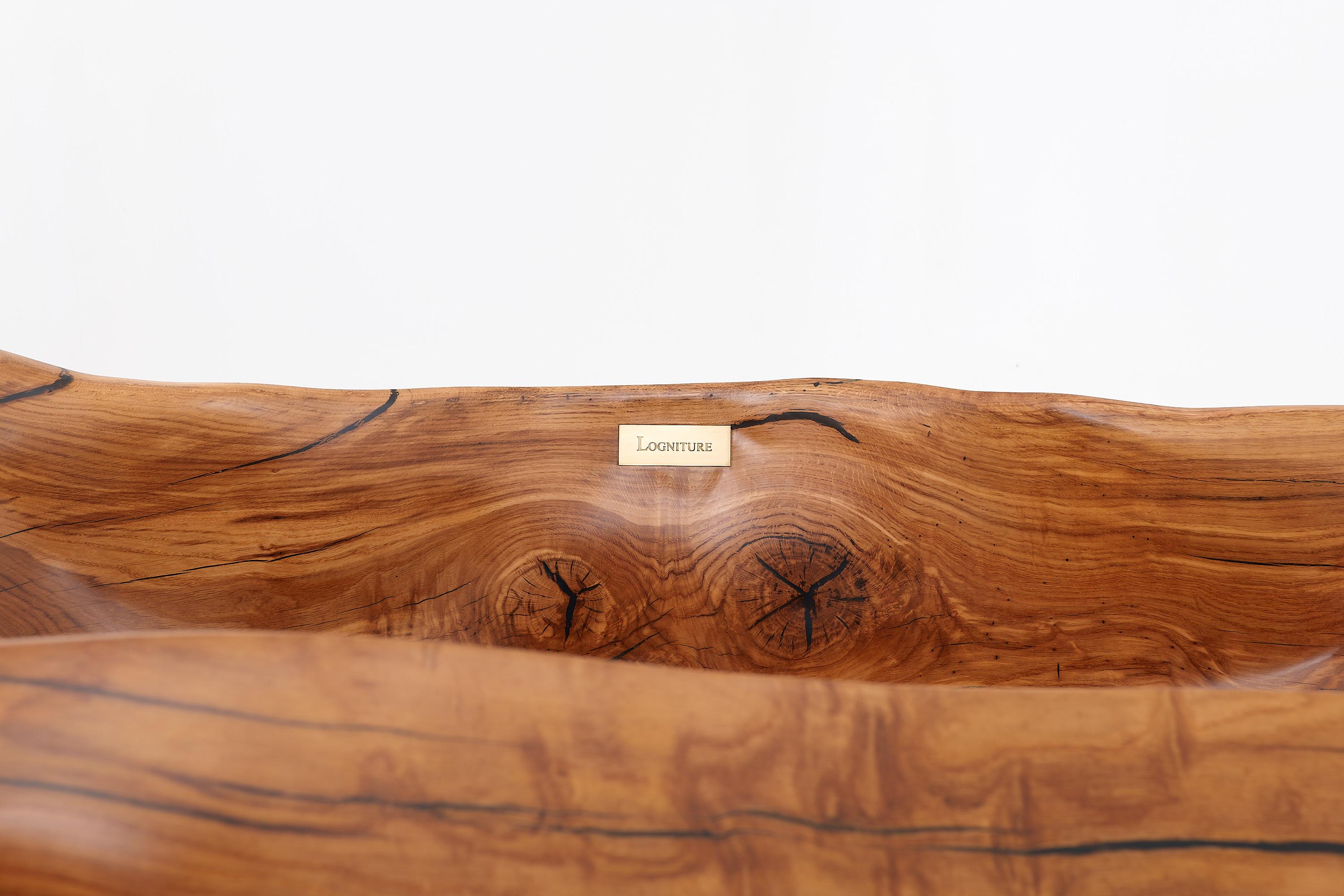 Live Edge Bathtub Carved from Single Piece of Wood, Fully Functional, Logniture For Sale 7
