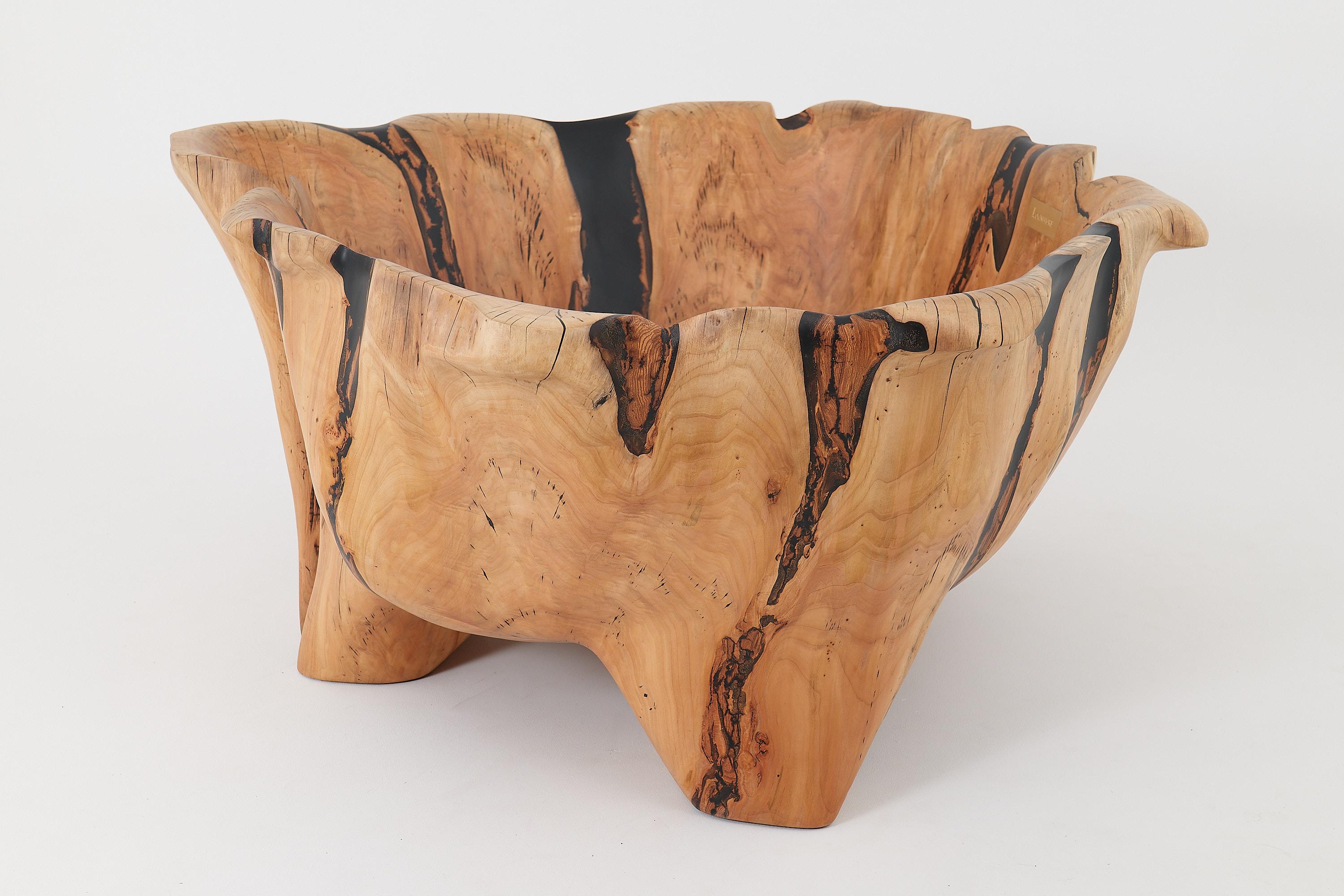 Live Edge Bathtub Carved from Single Piece of Wood, Fully Functional, Logniture For Sale 3