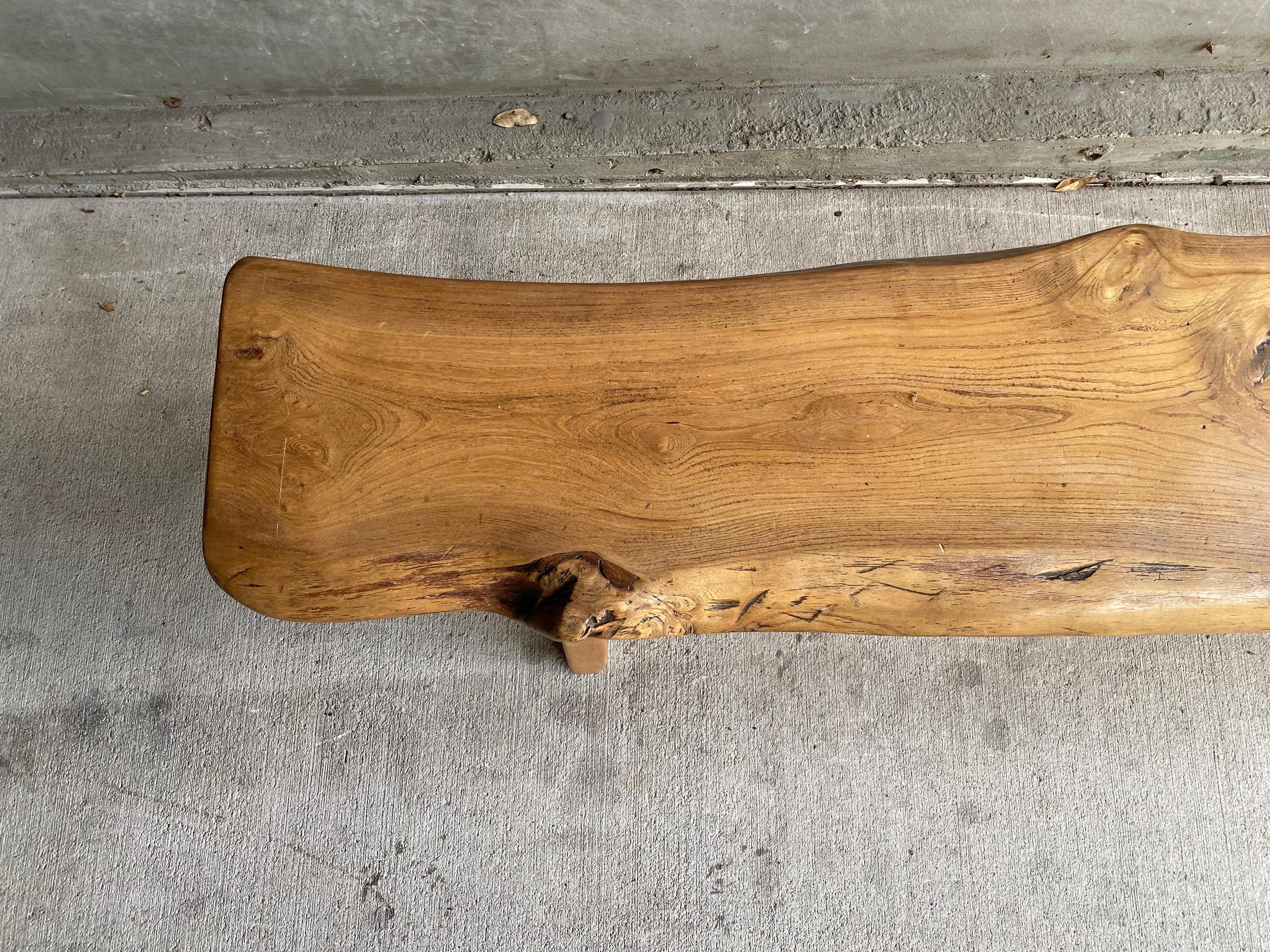 Live Edge Bench, France, 1970's In Good Condition In Austin, TX