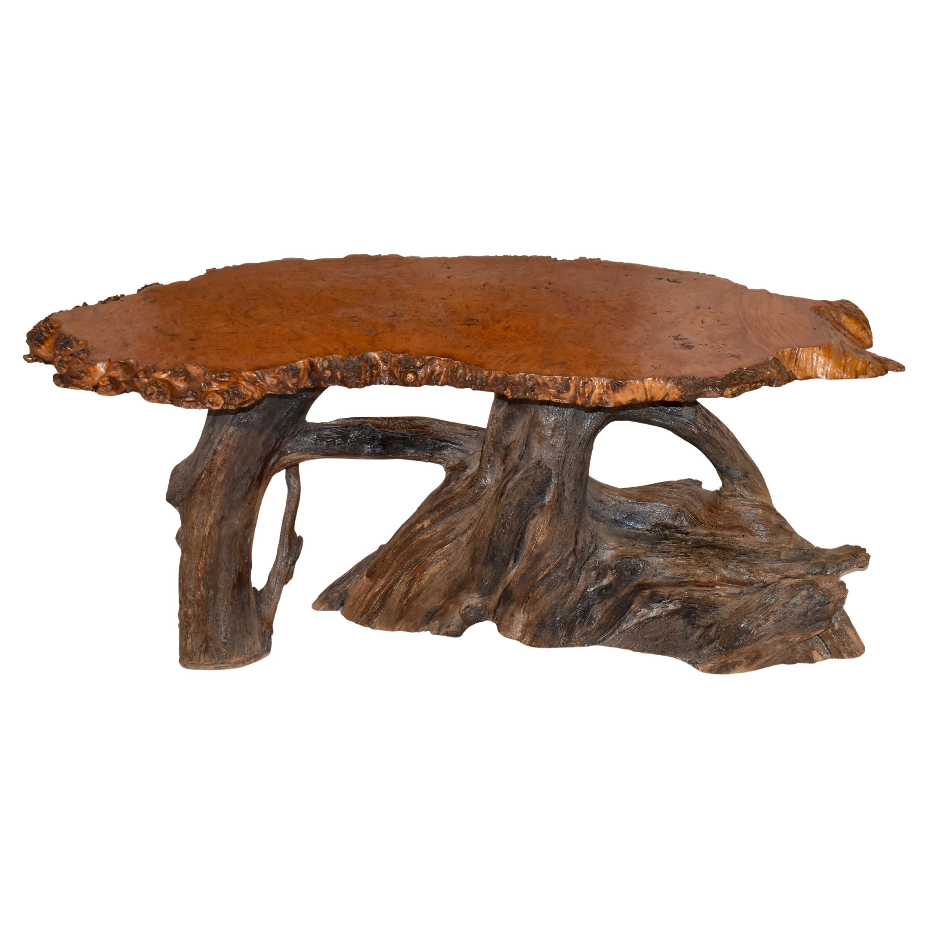 Live Edge Bird's Eye Maple Coffee Table, Circa 1960's
