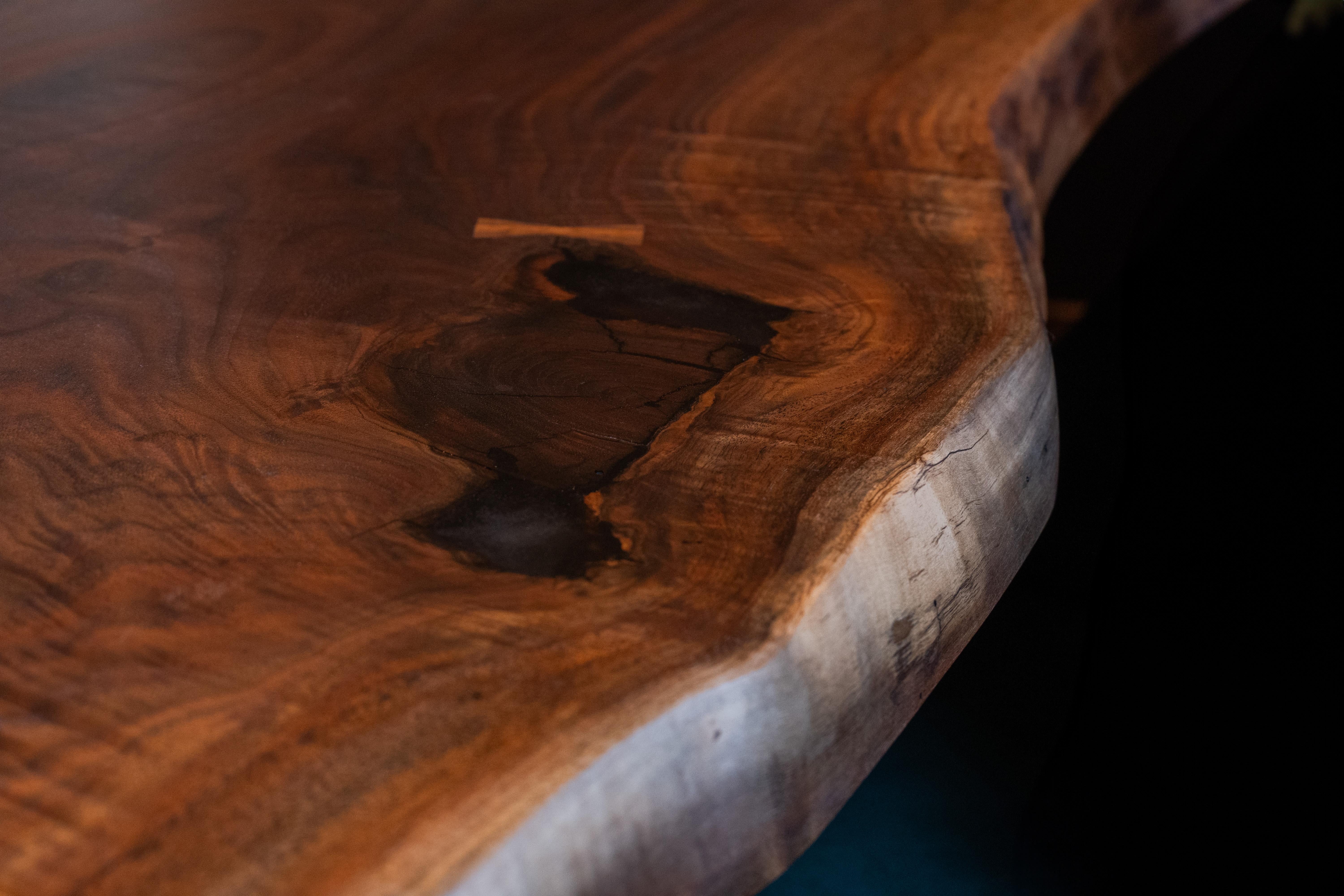 American Live Edge Black Walnut Dining Table  For Sale