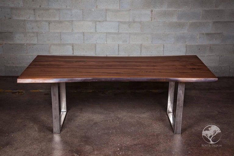 Black Walnut Dining Table live edge on Steel For Sale at ...