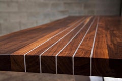Black Walnut Dining Table live edge with Aluminium Inserts