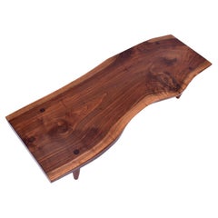 Live-Edge Black Walnut Studio Cocktail Table After Phillip Lloyd Powell
