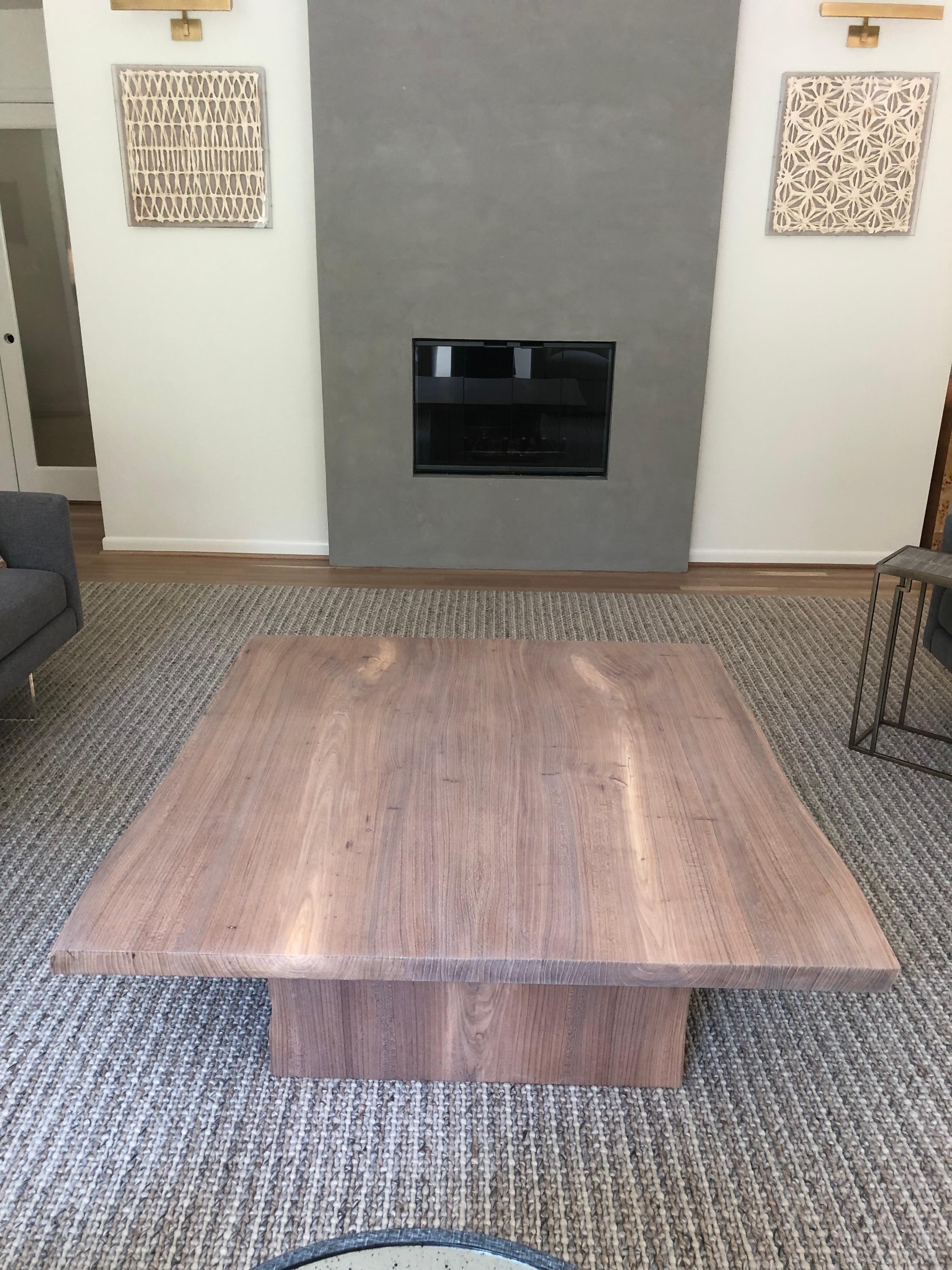 American Live edge book match coffee table For Sale