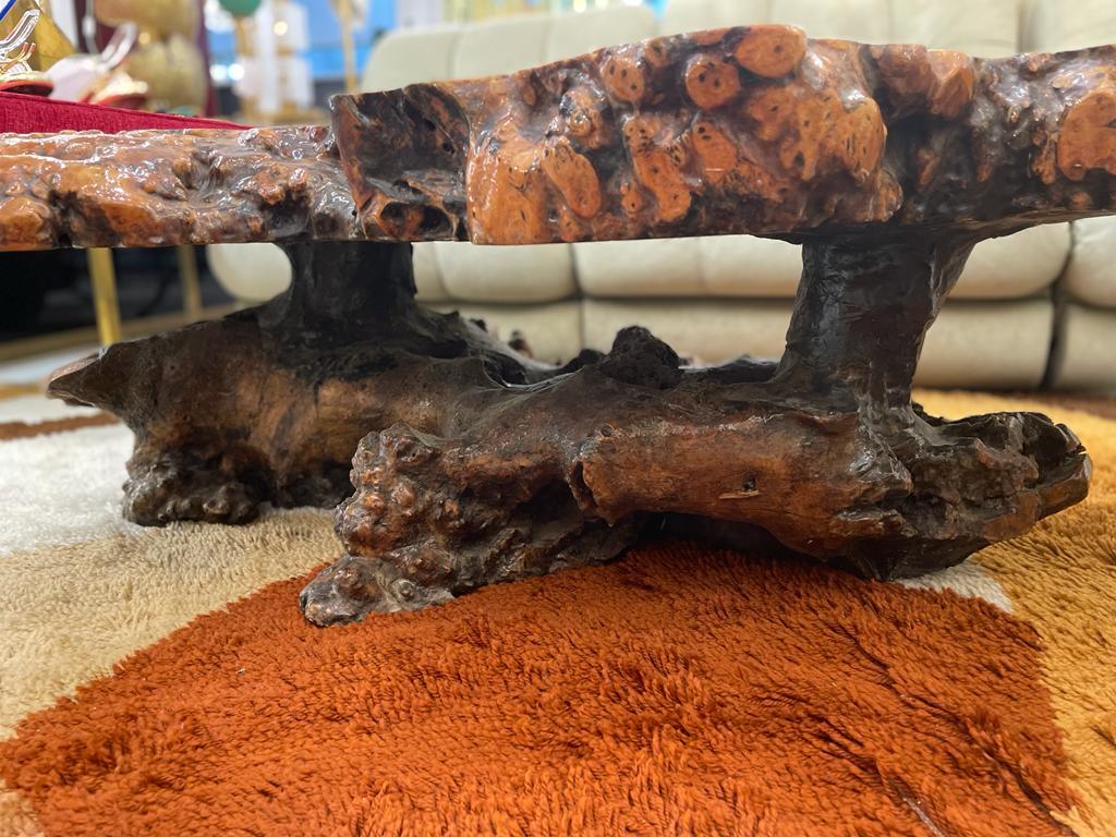 Live Edge Buckeye Burlwood Coffee Table by HALL'S BURLWOOD TABLE COMPANY, INC. In Good Condition In London, GB