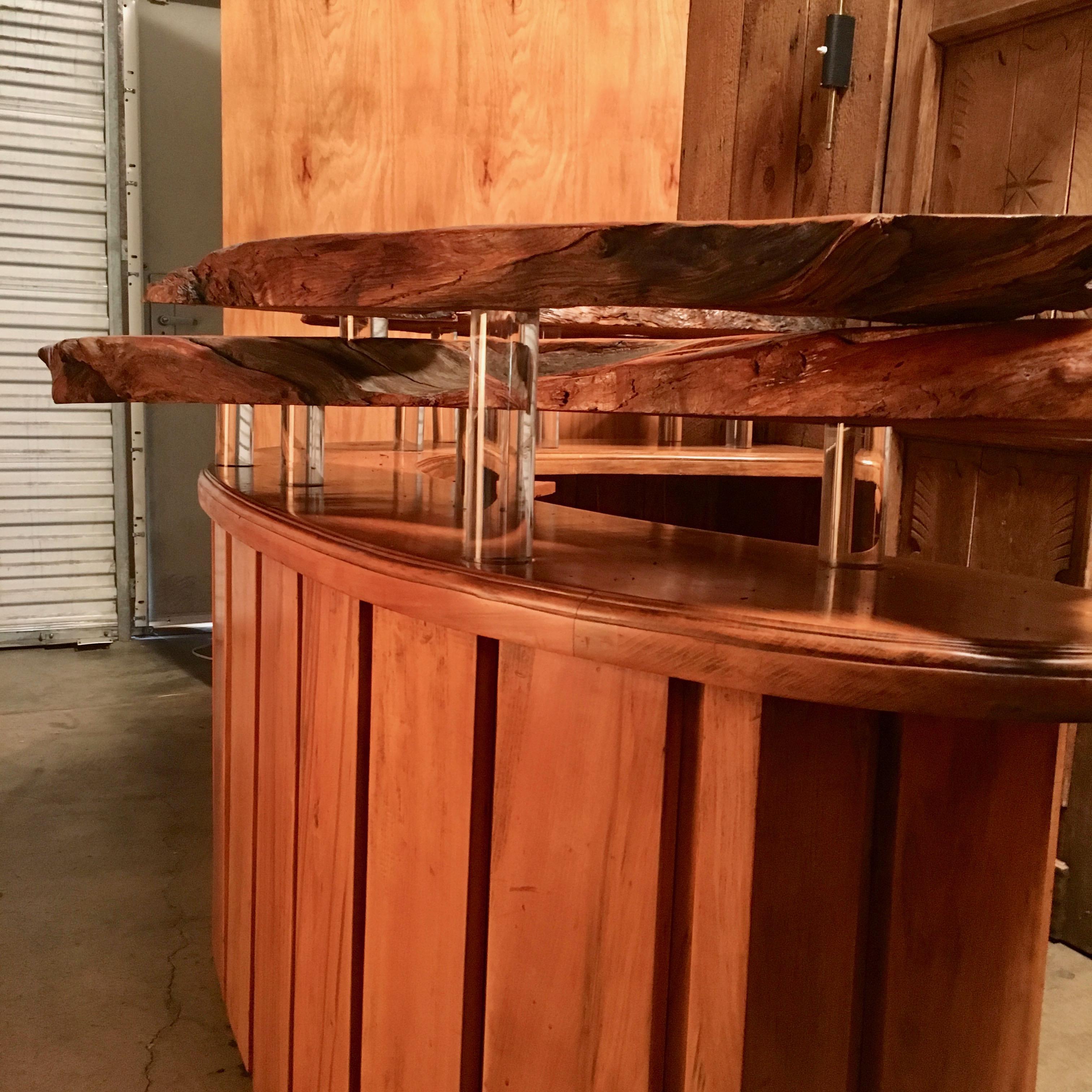Live Edge Burl Wood Curved Bar 2