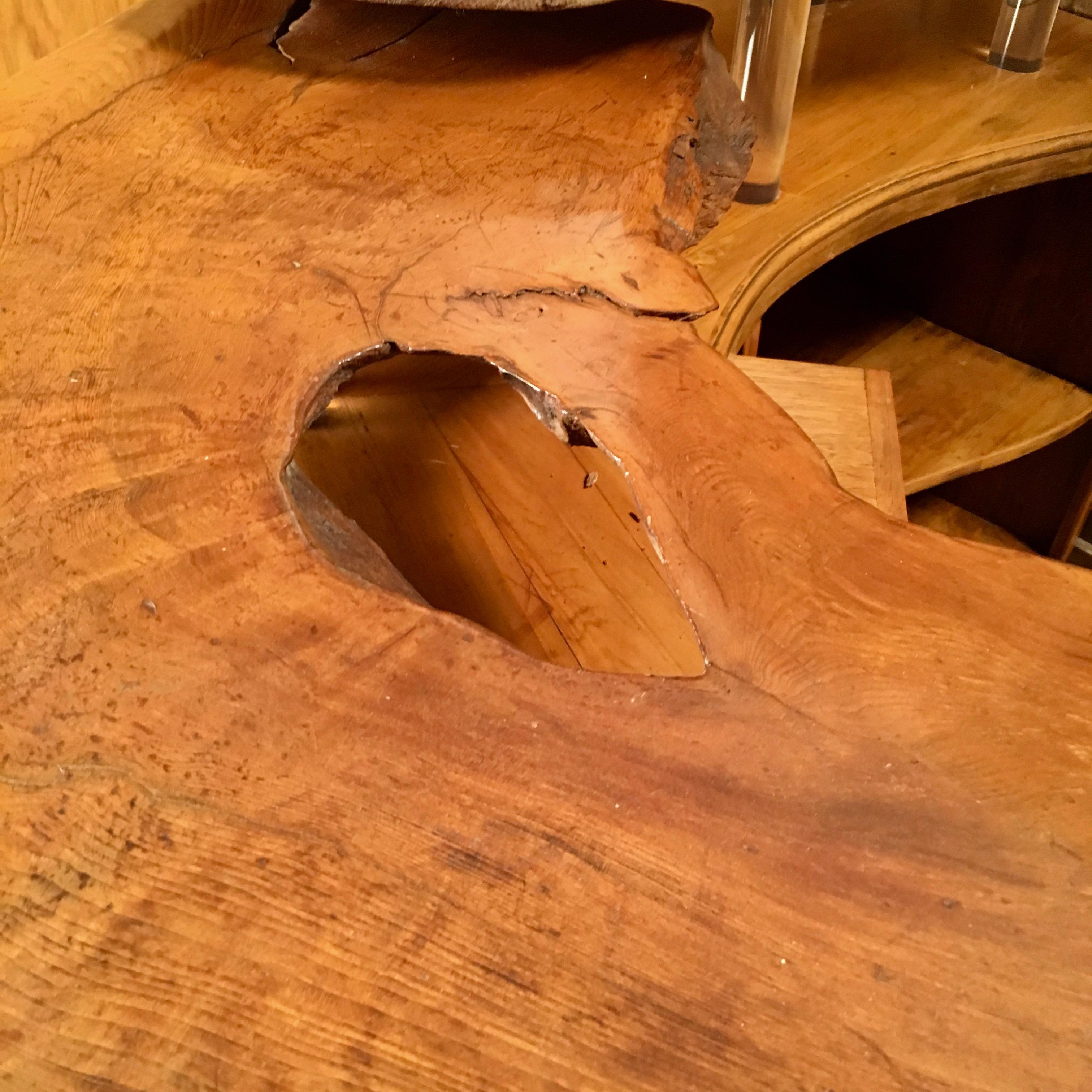 Live Edge Burl Wood Curved Bar 10