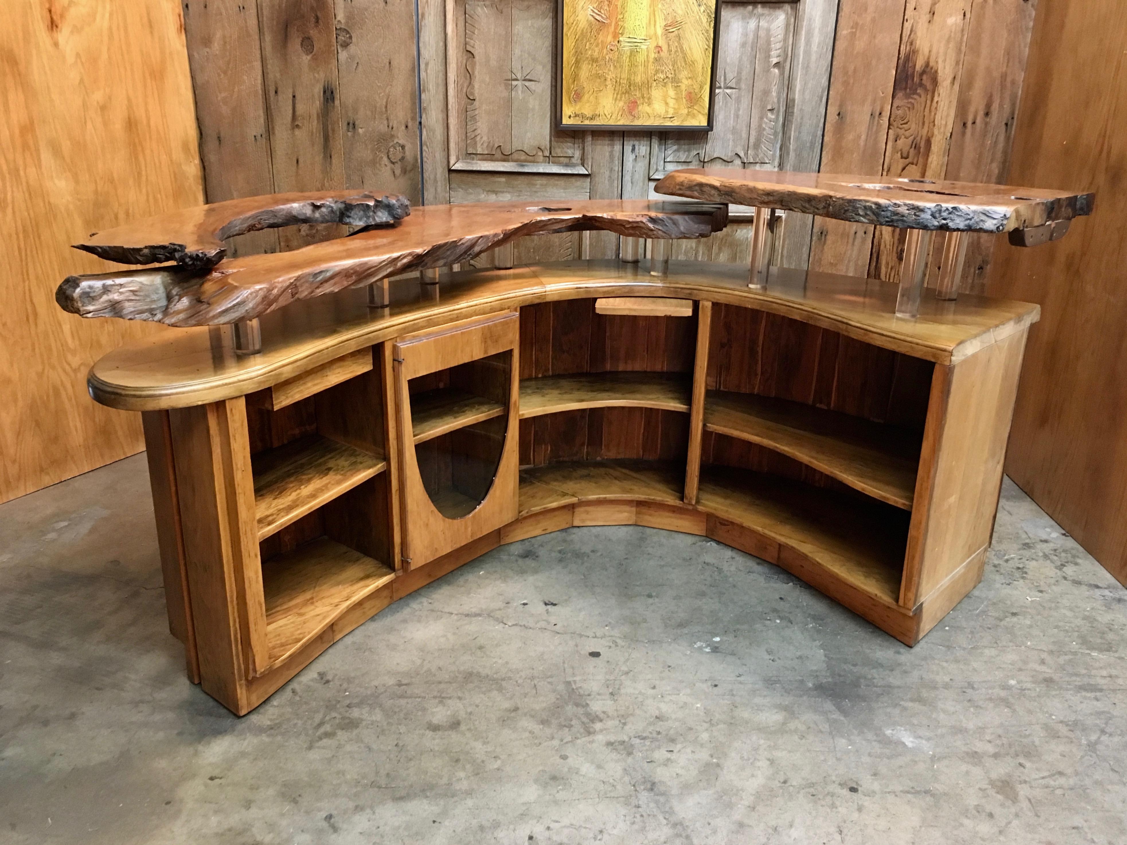 curved wood bar