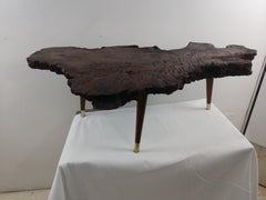 Live Edge Burled Maple Mid-Century Modern Side Table