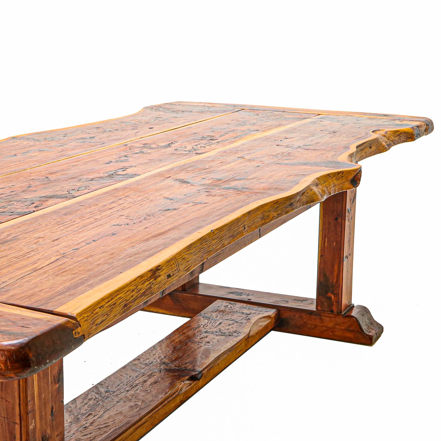 live edge cedar dining table