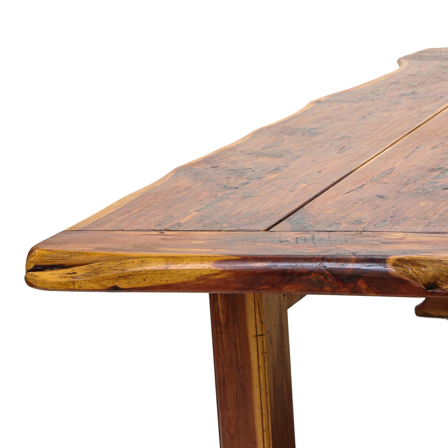 American Craftsman Live Edge Cedar Hand-Made Dining Table
