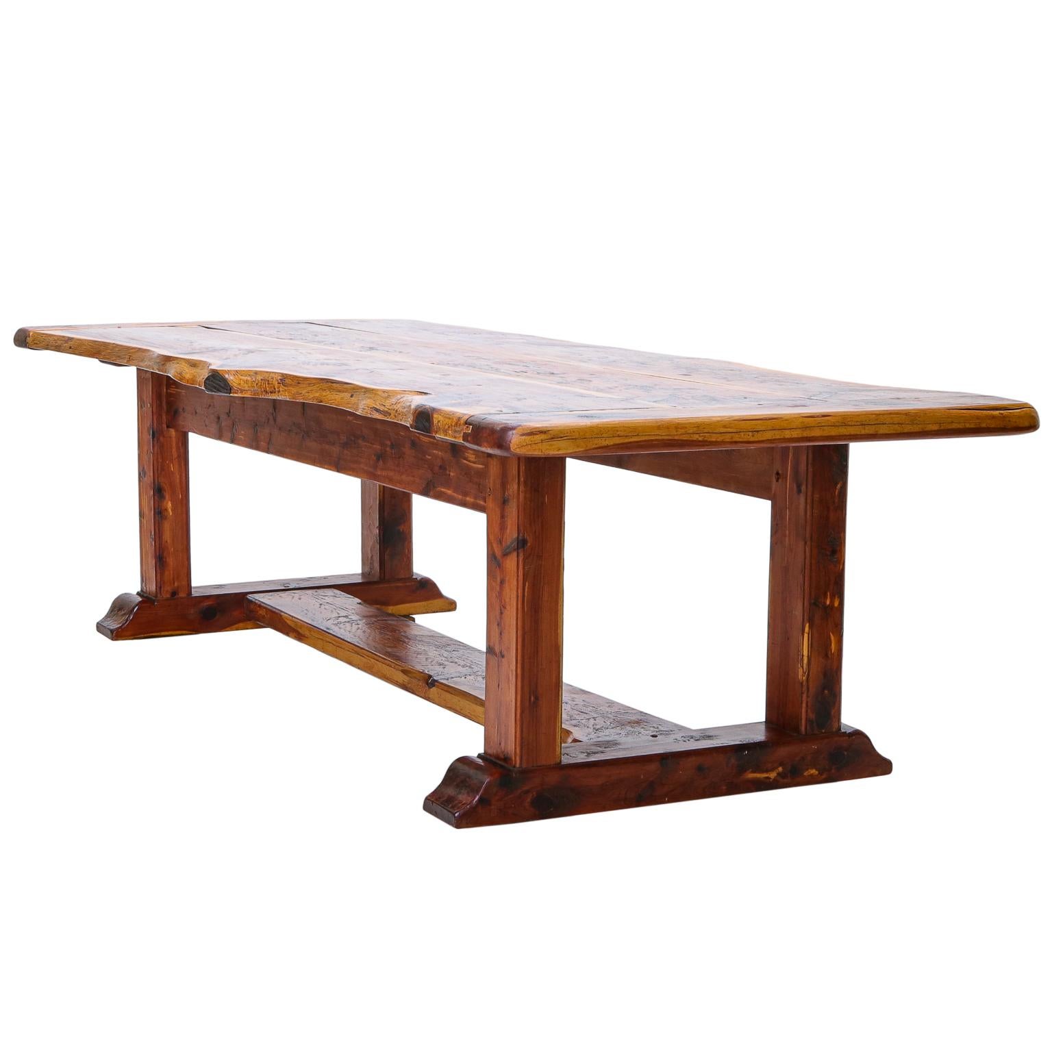 Hand-Crafted Live Edge Cedar Hand-Made Dining Table