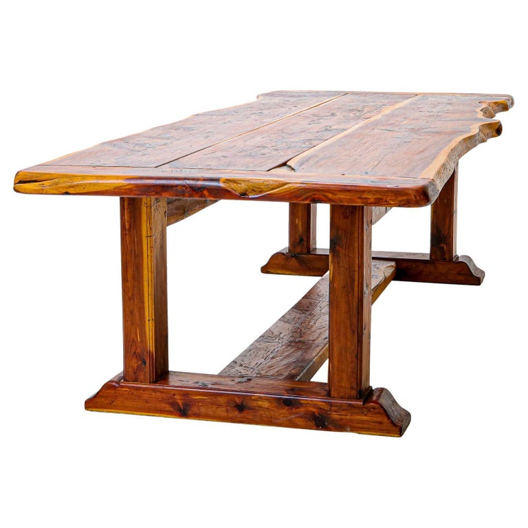 Live Edge Cedar HandMade Dining Table For Sale at 1stDibs