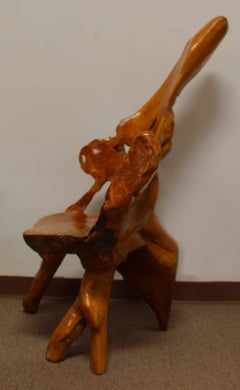 Live Edge Chair Tree Root Organic Modern Seating Wood
