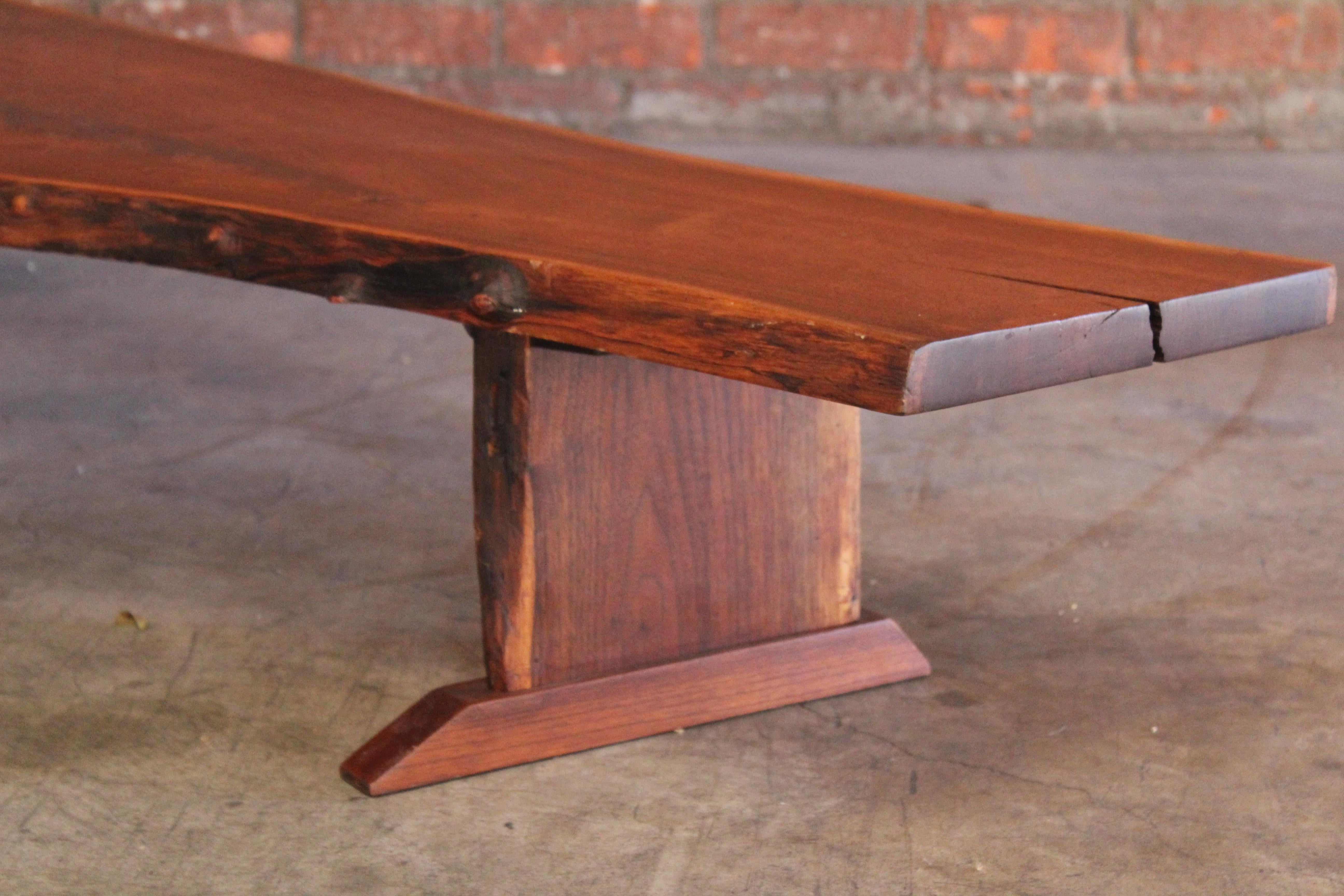 Live Edge Claro Walnut Nakashima Style Coffee Table, 1960s 10