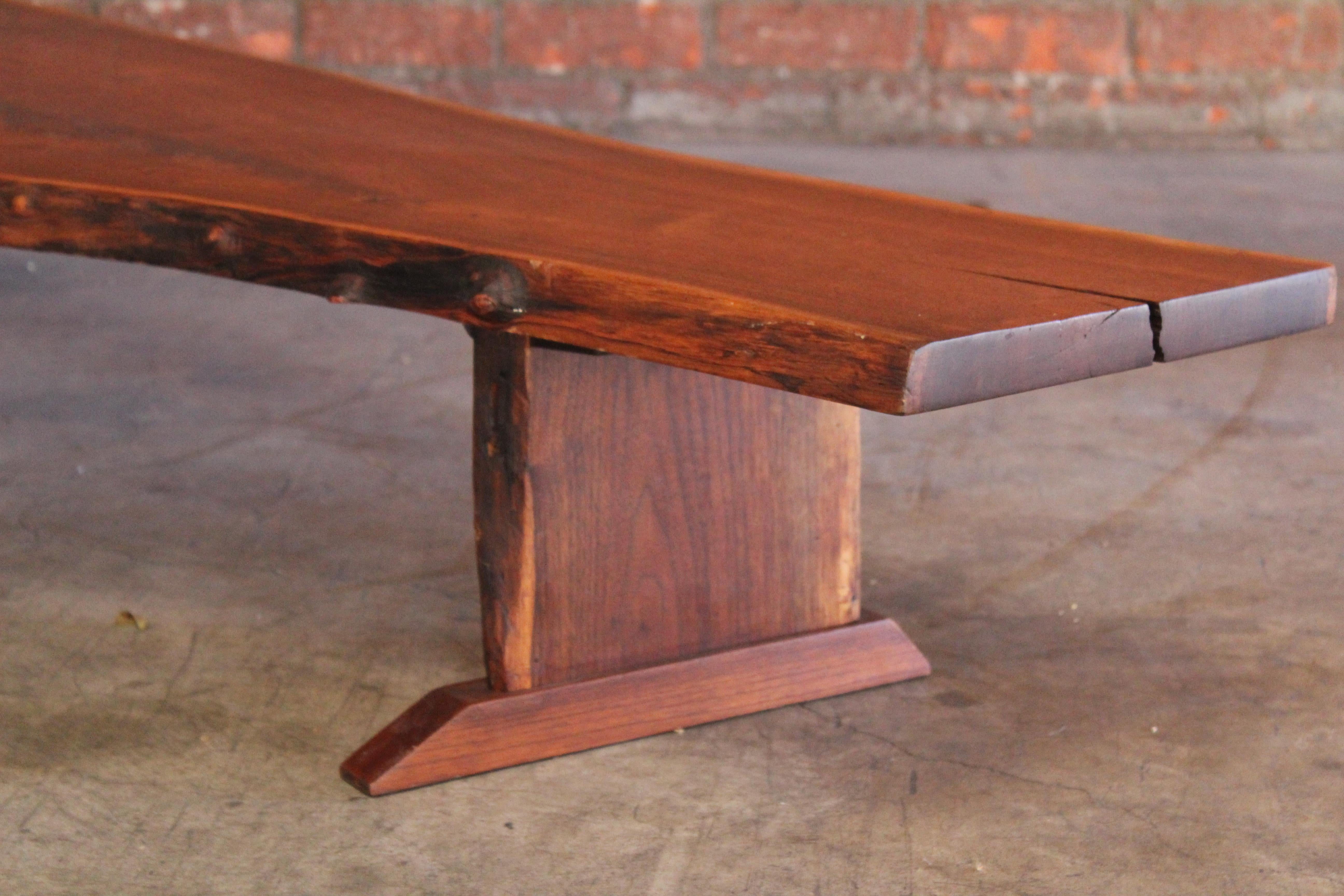 Live Edge Claro Walnut Nakashima Style Coffee Table, 1960s 10