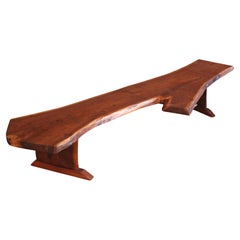 Live Edge Claro Walnut Nakashima Style Coffee Table, 1960s