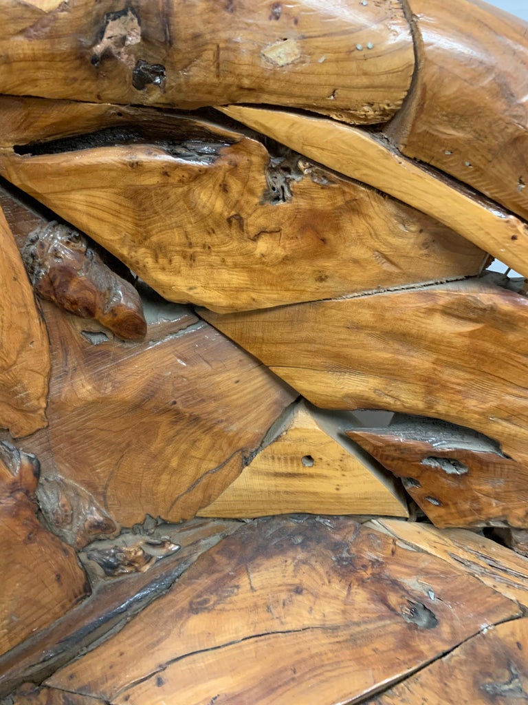 Organic Teak Tree Root Hand Crafted Club Chair For Sale at 1stDibs