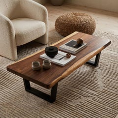 Tavolino Live Edge - 20x50 pollici, panca in legno di noce sudamericano