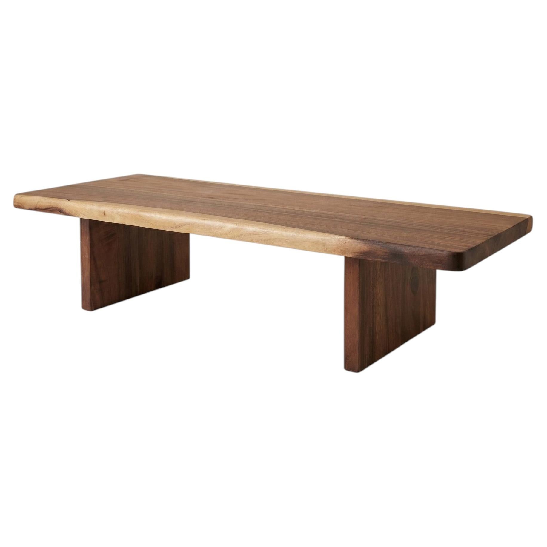 Live Edge Coffee Table - 20x50 Inches South American Walnut Wood Bench