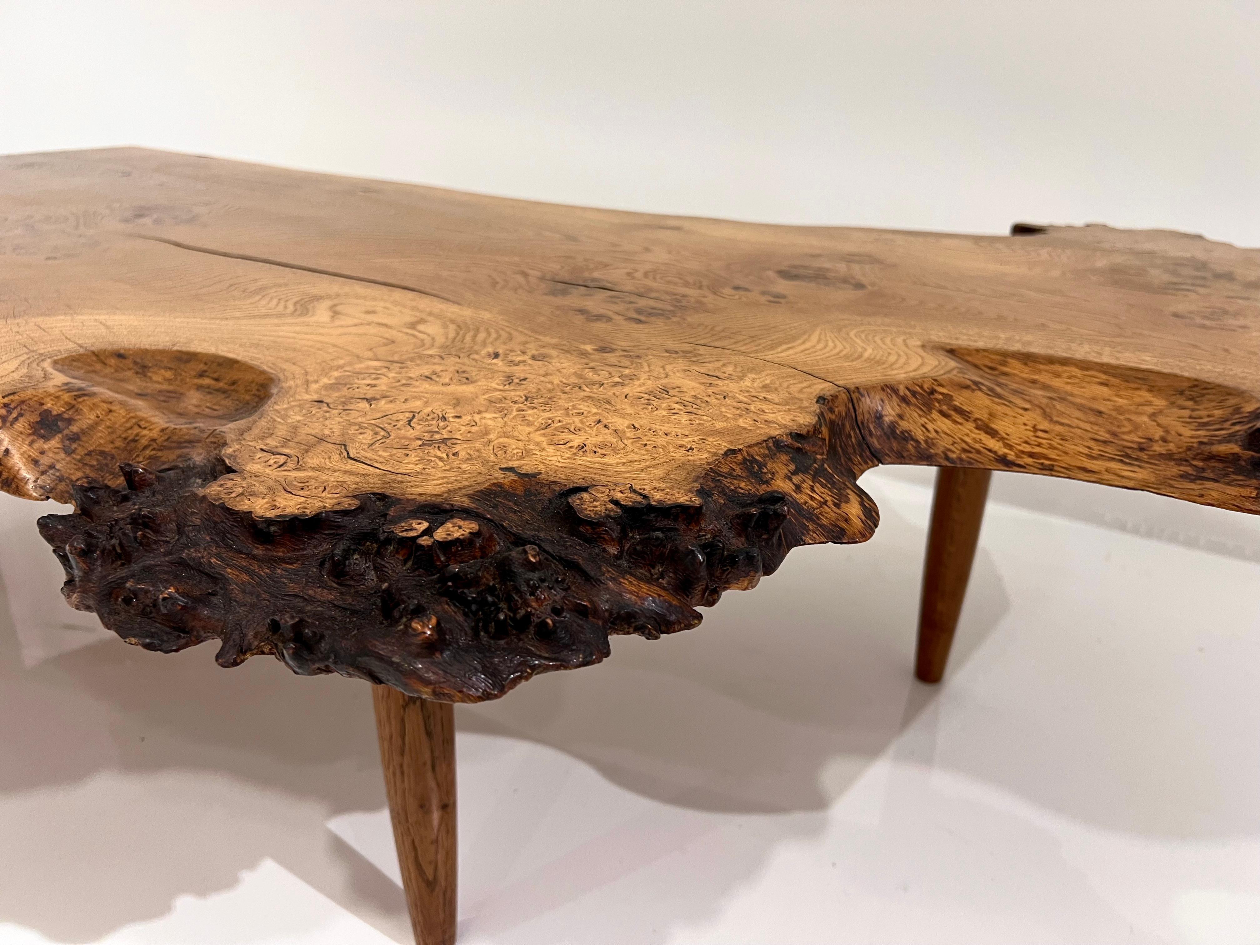 Live Edge Coffee Table by George Nakashima For Sale 2